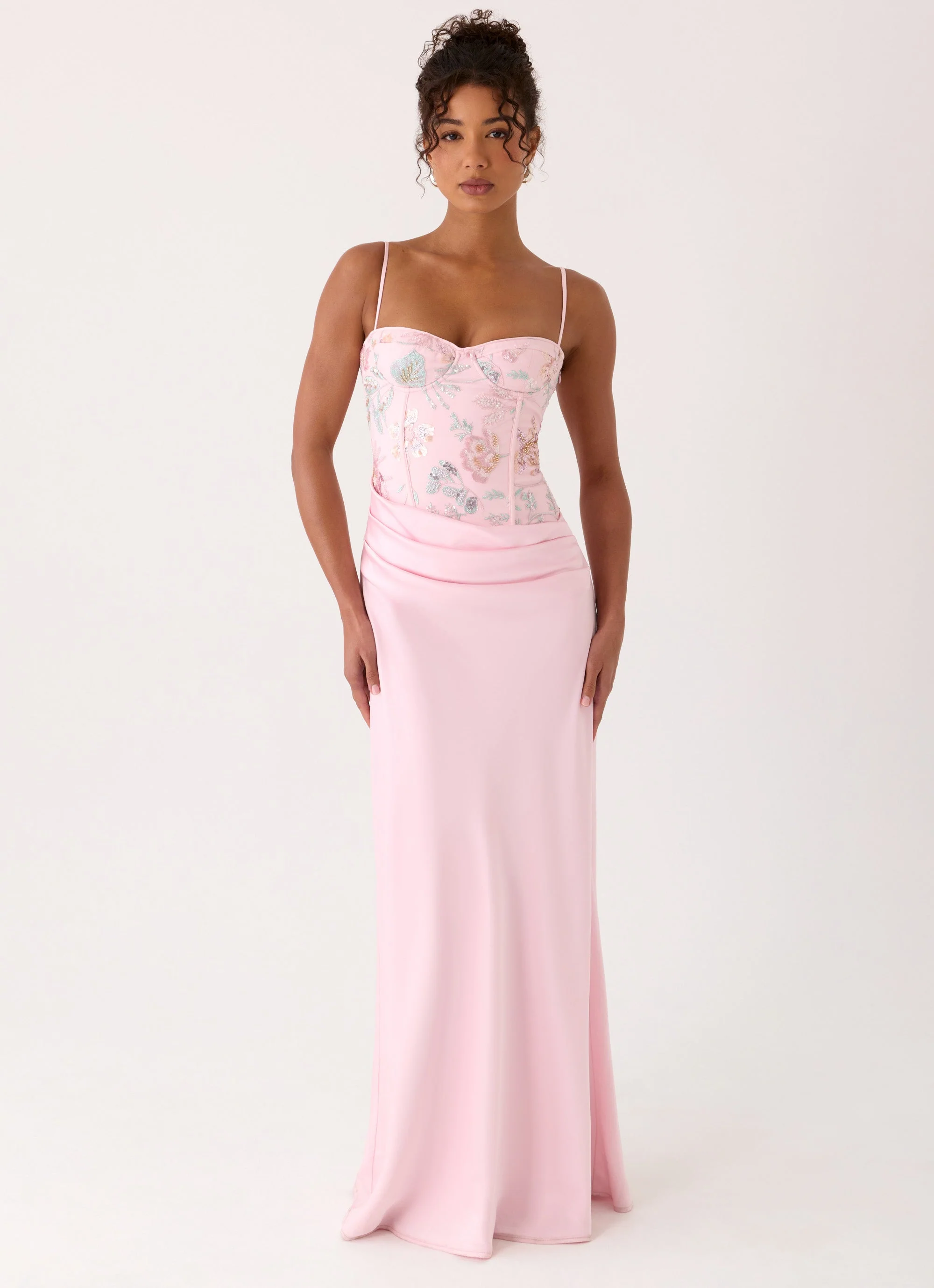 Euphoric Beaded Maxi Dress - Pink Everbloom