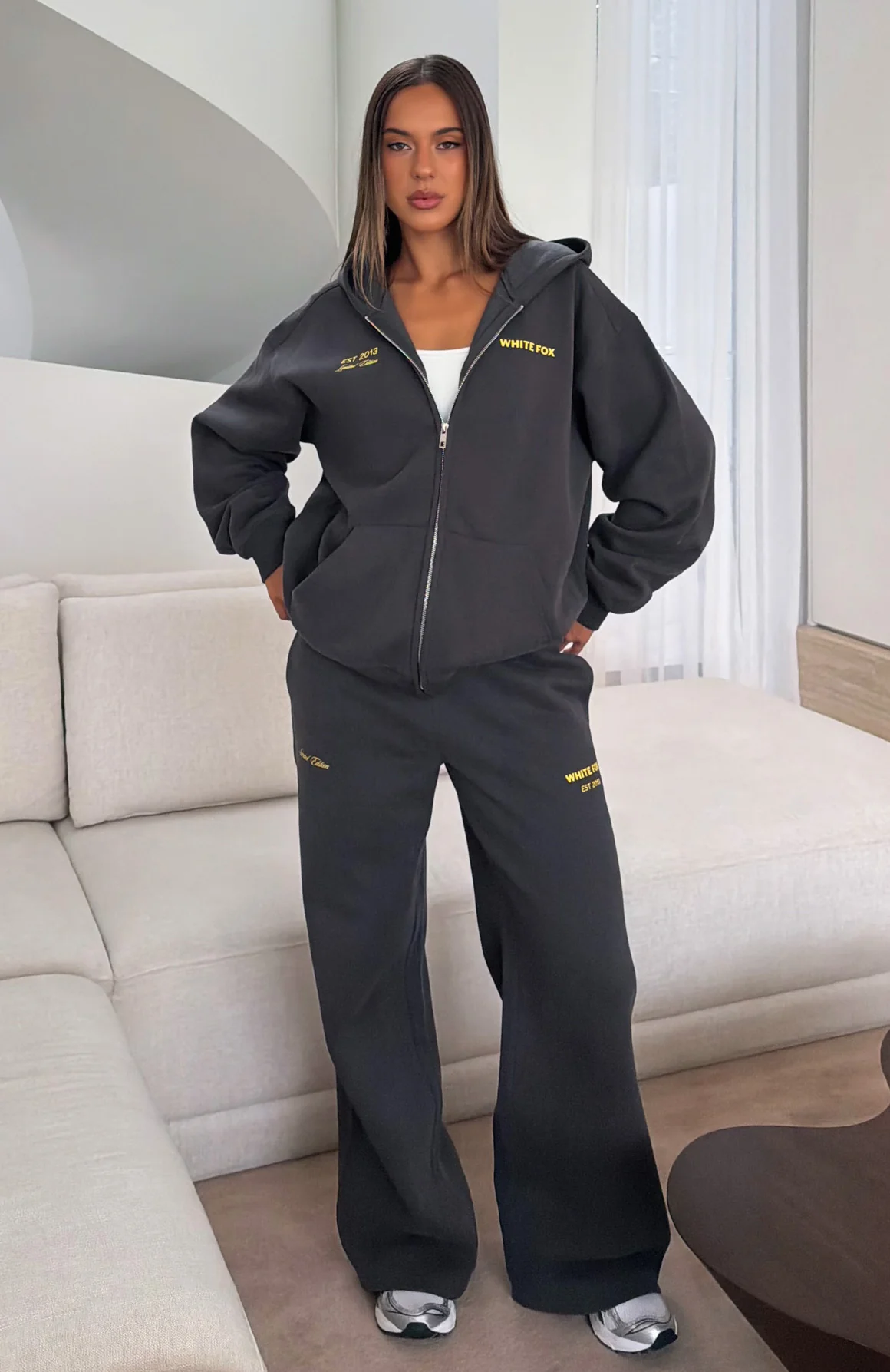 Proving Myself Wrong Wide Leg Sweatpants Charcoal