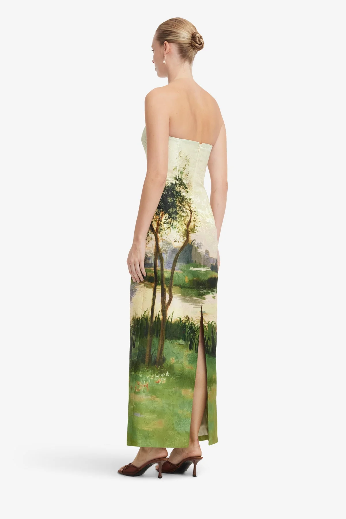 Ava Jacquard Bustier Maxi Dress - Serene Print