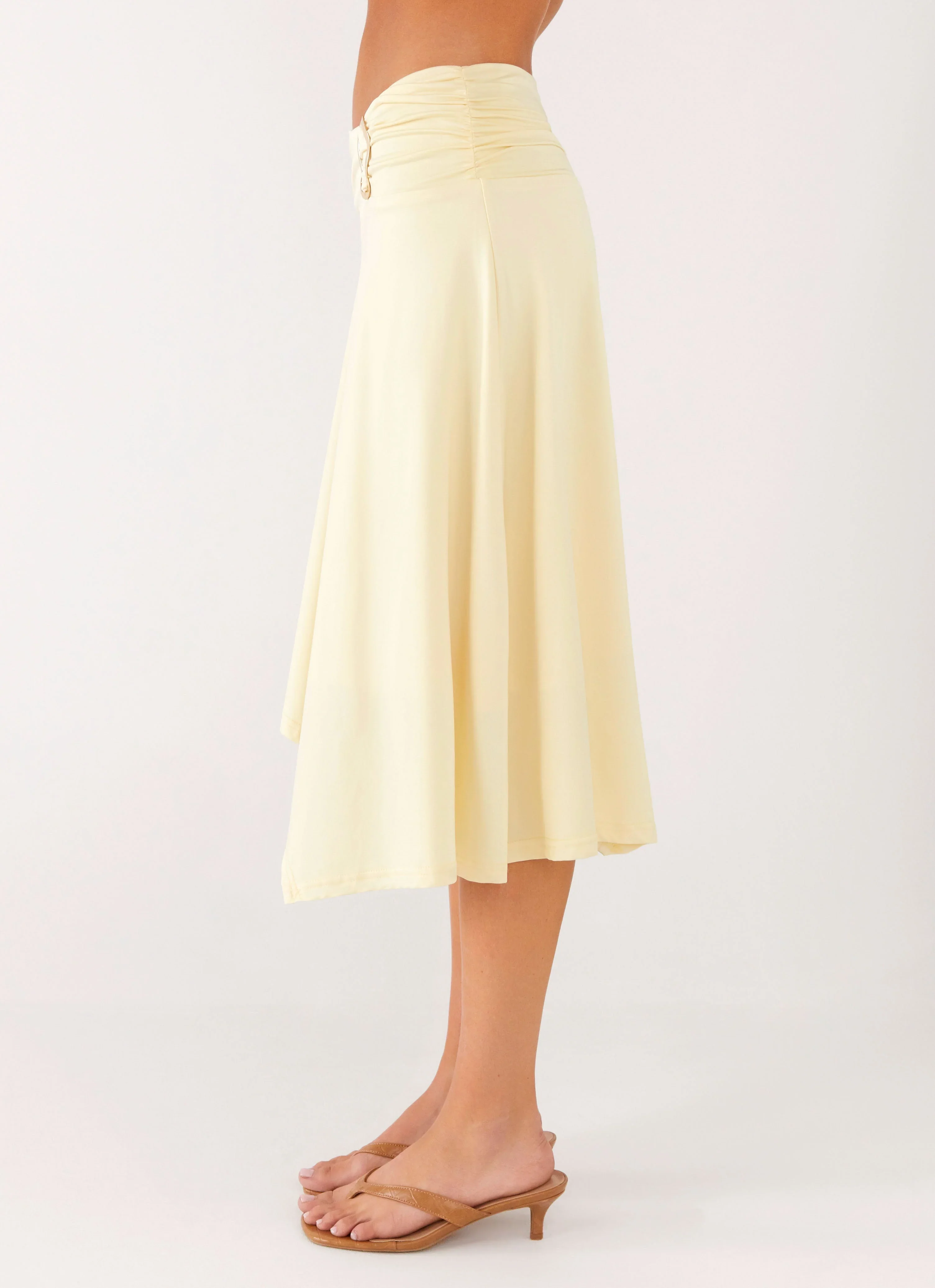 Brisa Midi Skirt - Butter