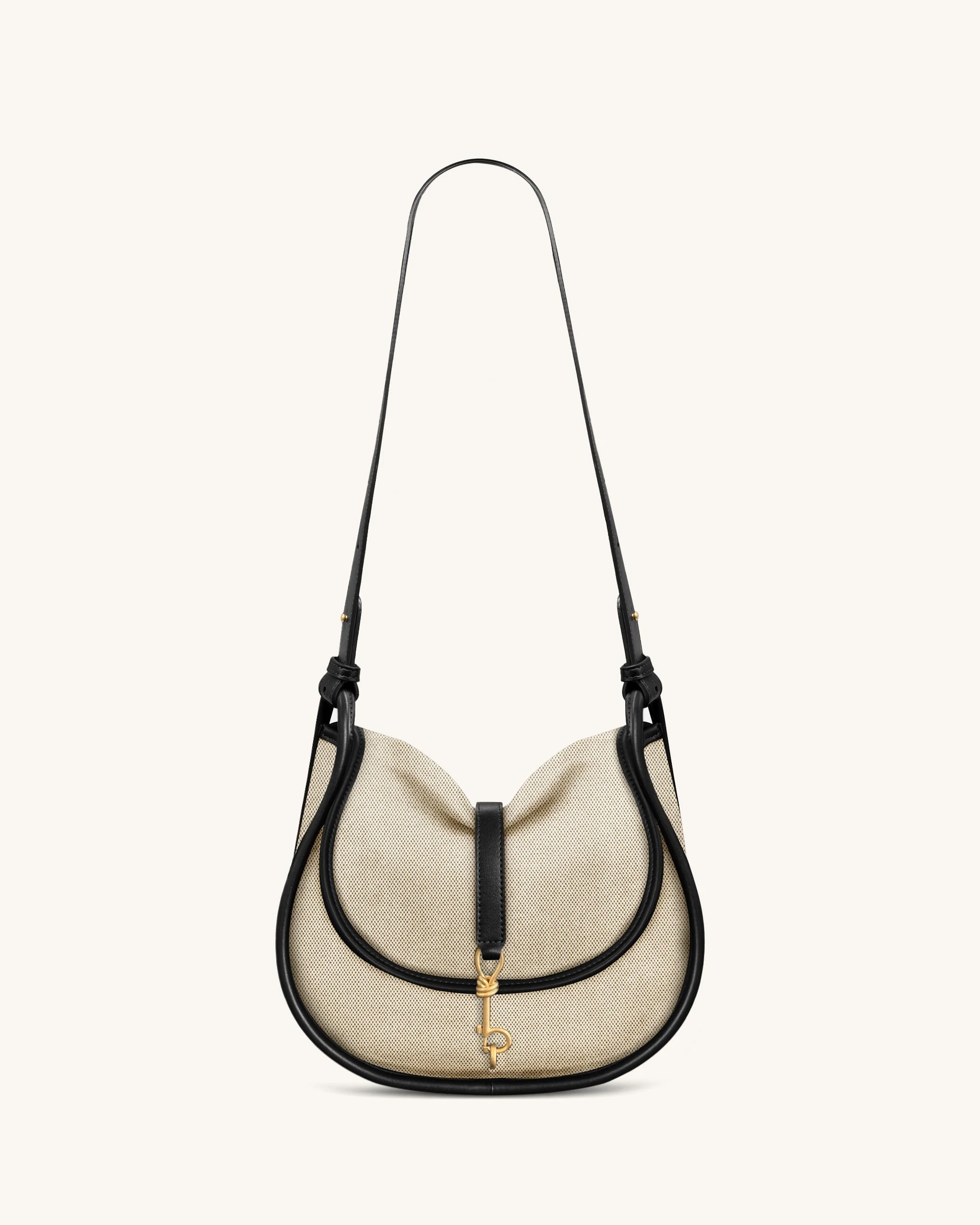 Arla Small Hobo Bag - Black Canvas