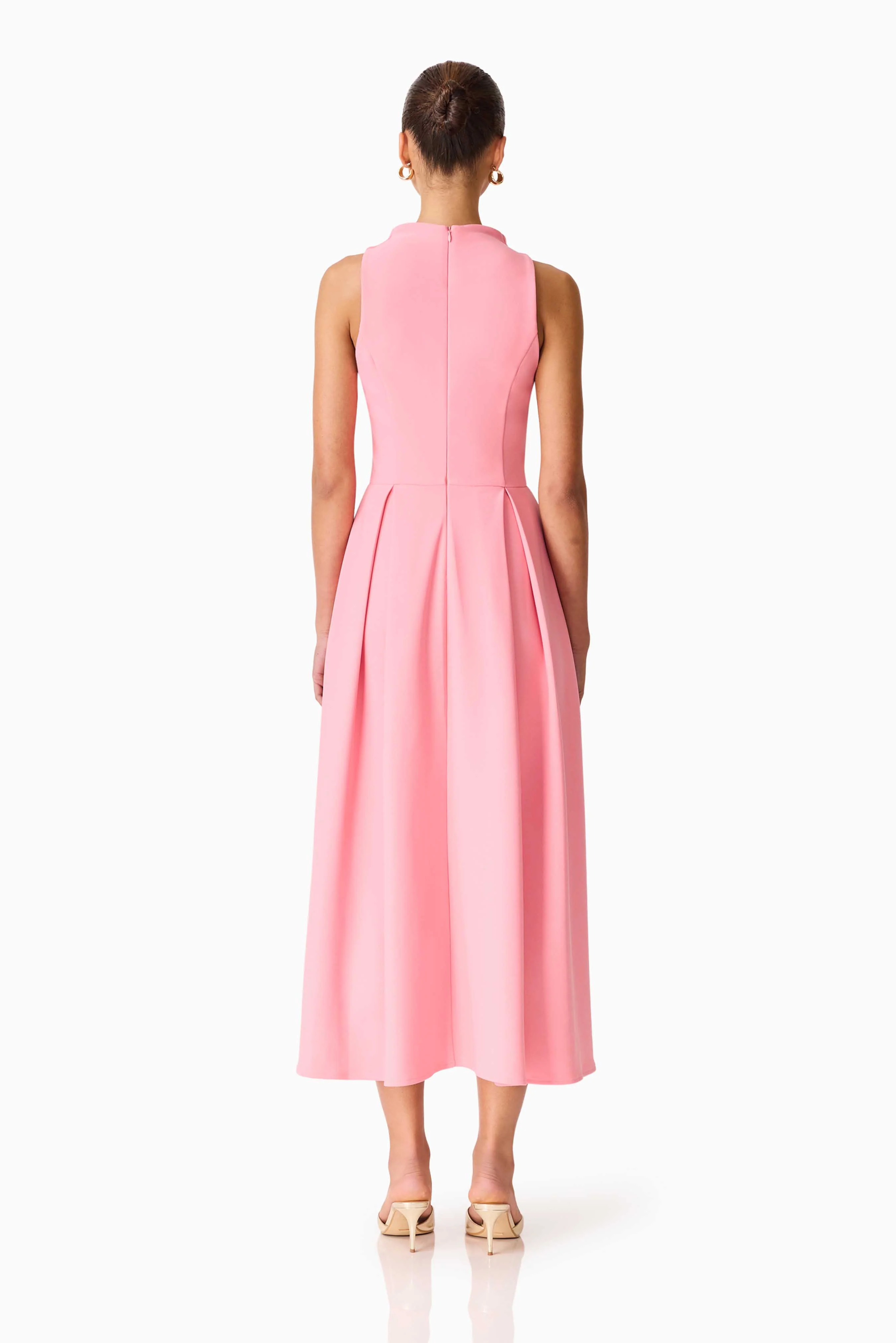 Risa Cowl Neck Gown Dress in Bubblegum Pink
