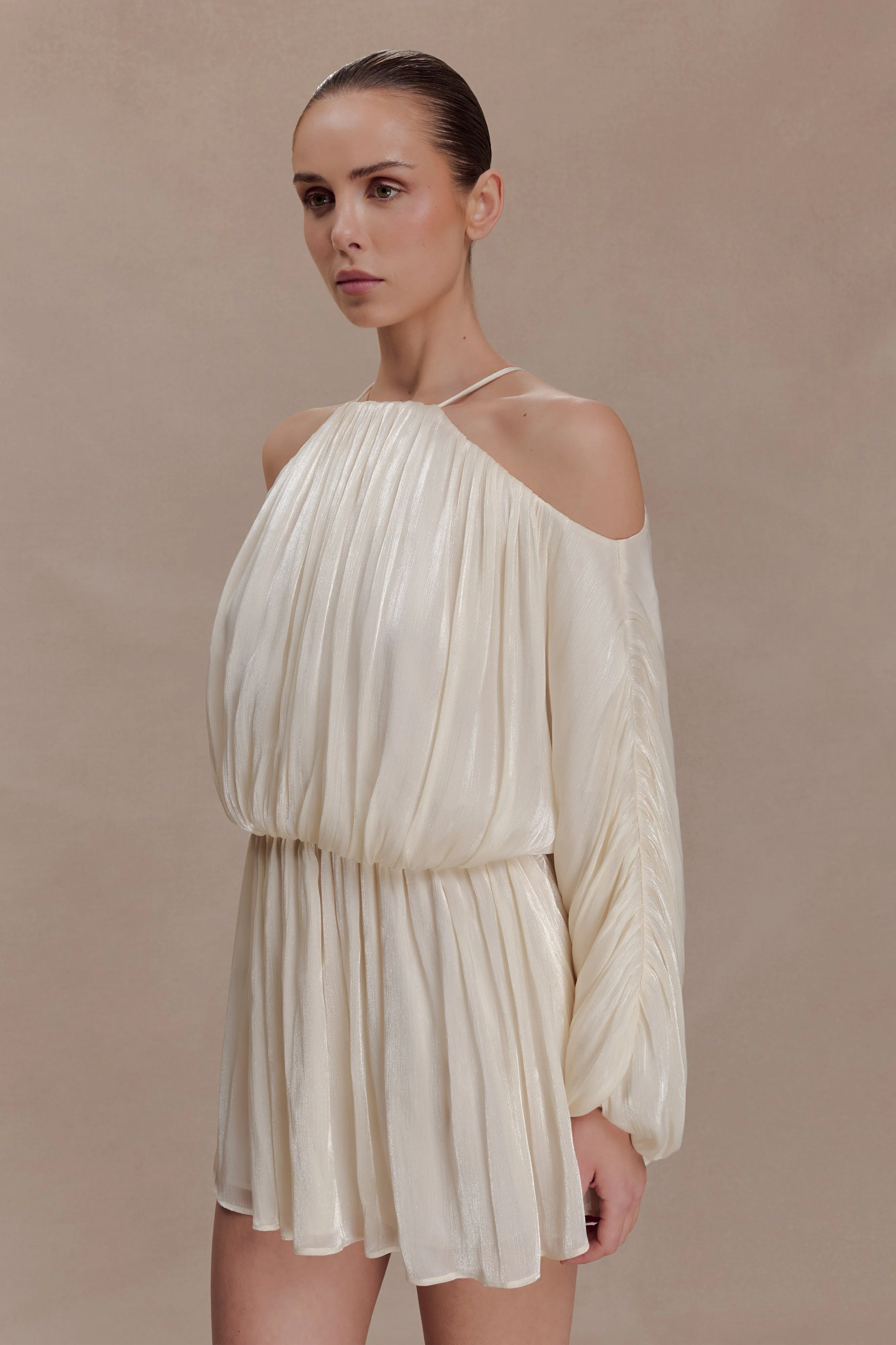 Minna Halter Mini Dress - Opal White
