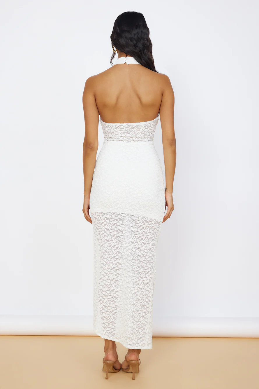 New Beginnings Lace Maxi Dress White