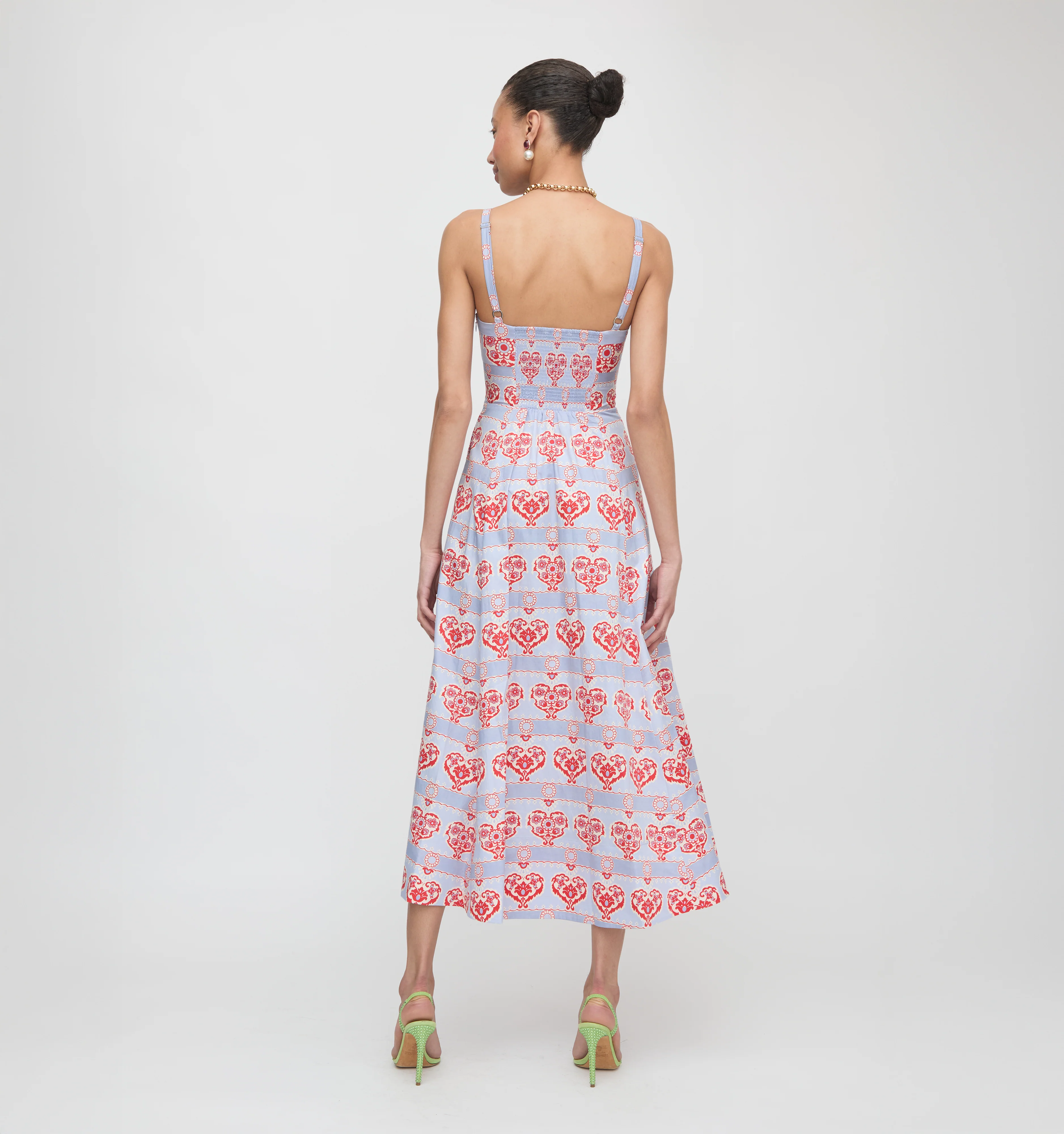 The Margot Dress - Poppy Damask Stripe