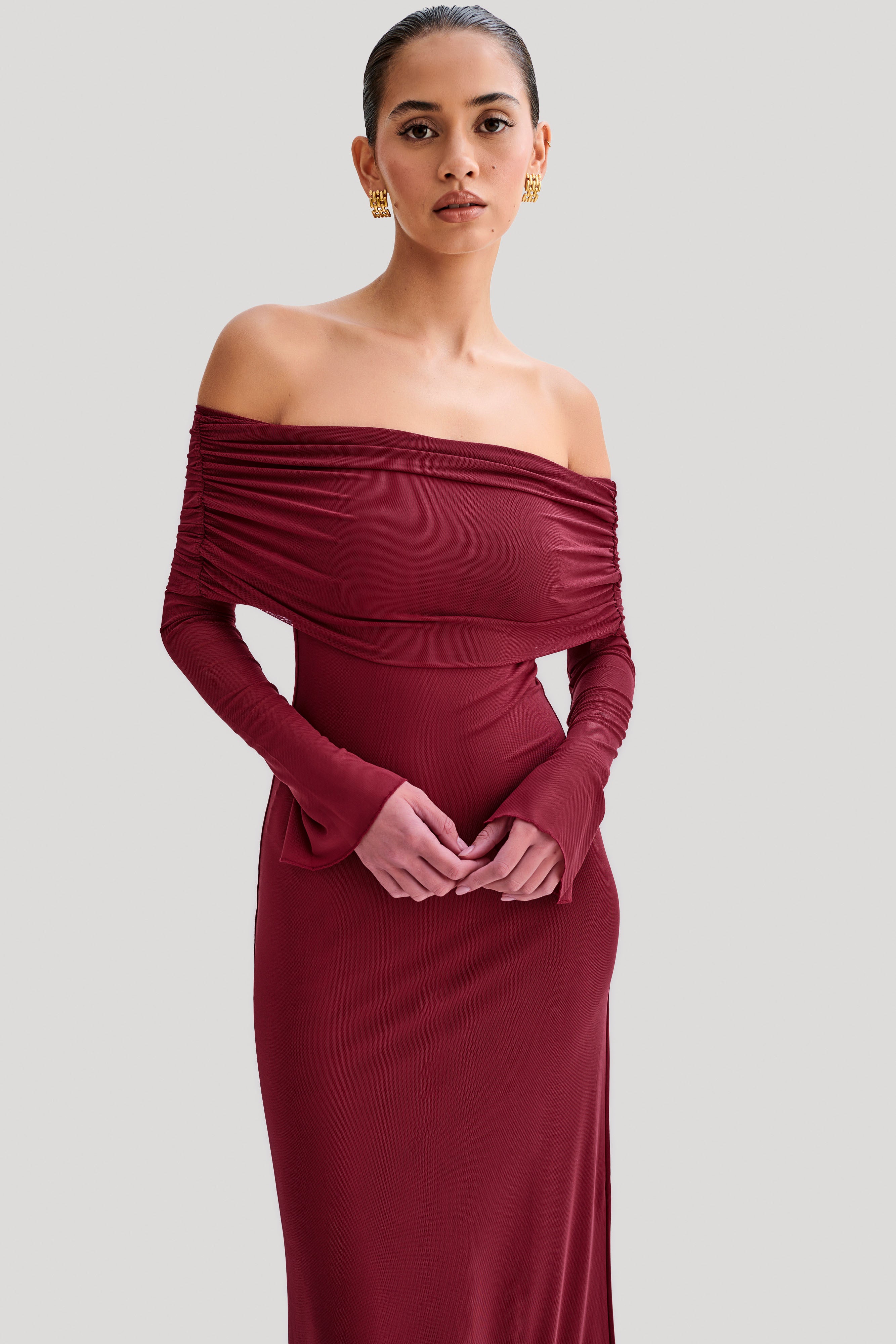 Josie-Off-Shoulder-Mesh-Maxi-Dress-Plum