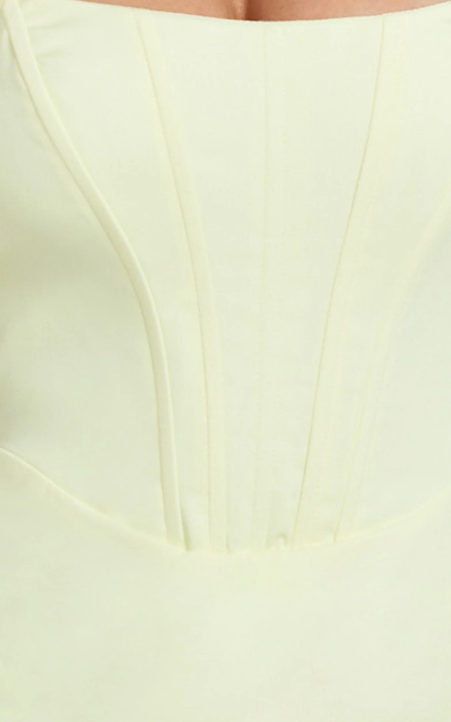 Karlie Maxi Dress - Scoop Neck Fitted Dress in Lemon