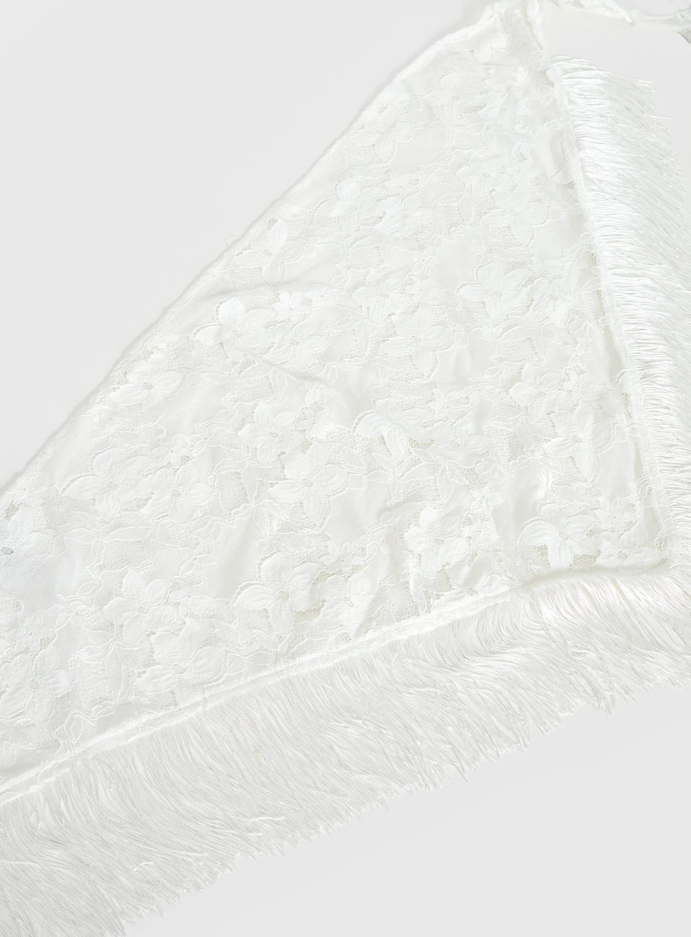 Elizebeth Tie Waist Tassel Belt White