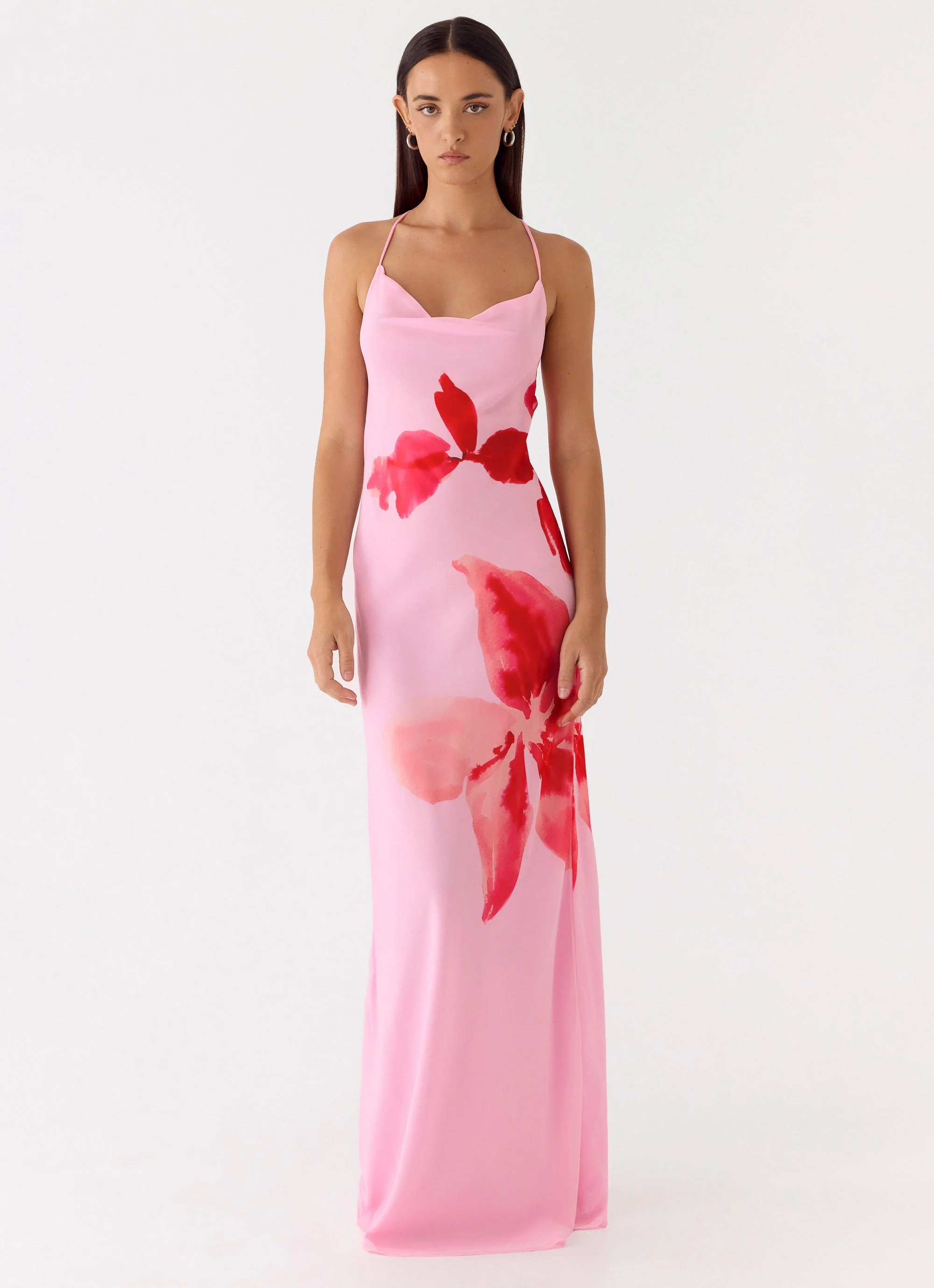 Jasmyn Cowl Maxi Dress - Pink Petal - luluinthesky