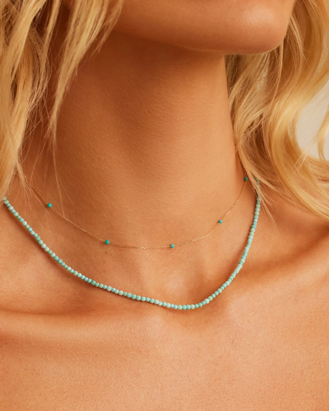 14K Gold Turquoise Newport Necklace