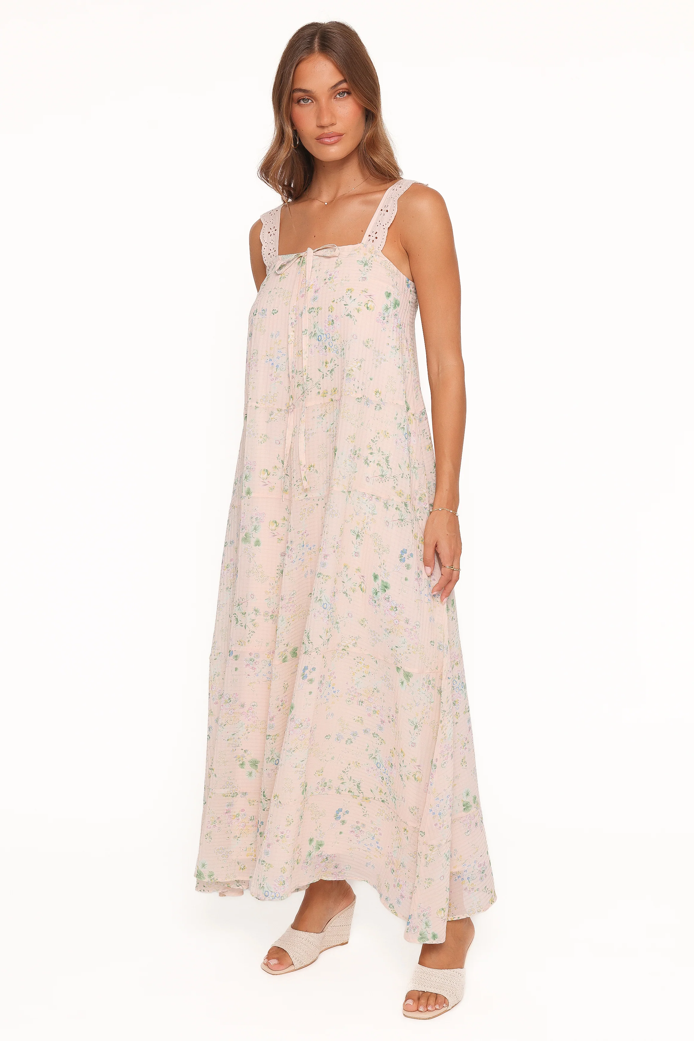 Caroline Maxi Dress - Pastel Pink Floral