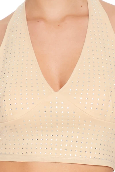 Sequin Halter Crop Top