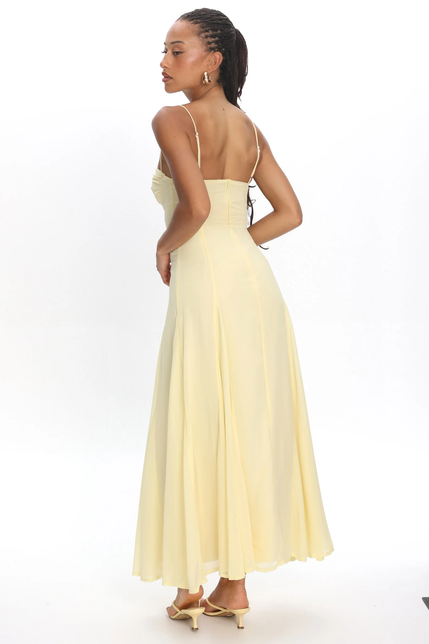 All Mine Godet Hem Maxi Dress Butter - luluinthesky