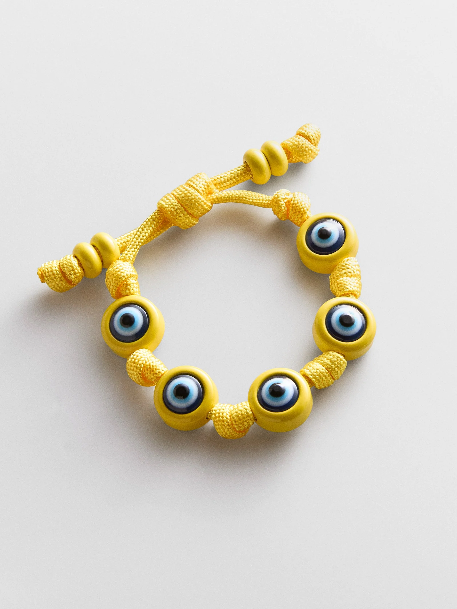 Knotty Good Eye Cord Bracelet  - Yellow