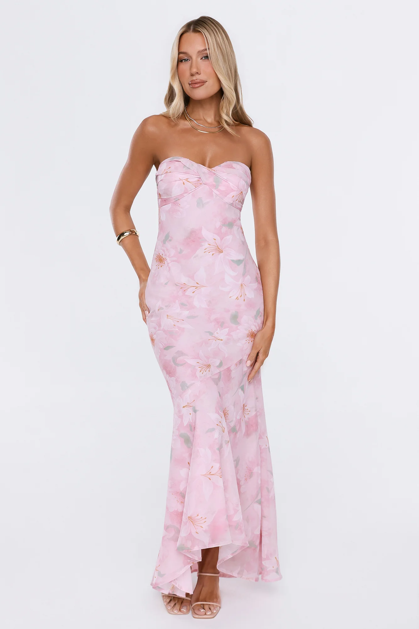 Style Stories Strapless Maxi Dress Pink