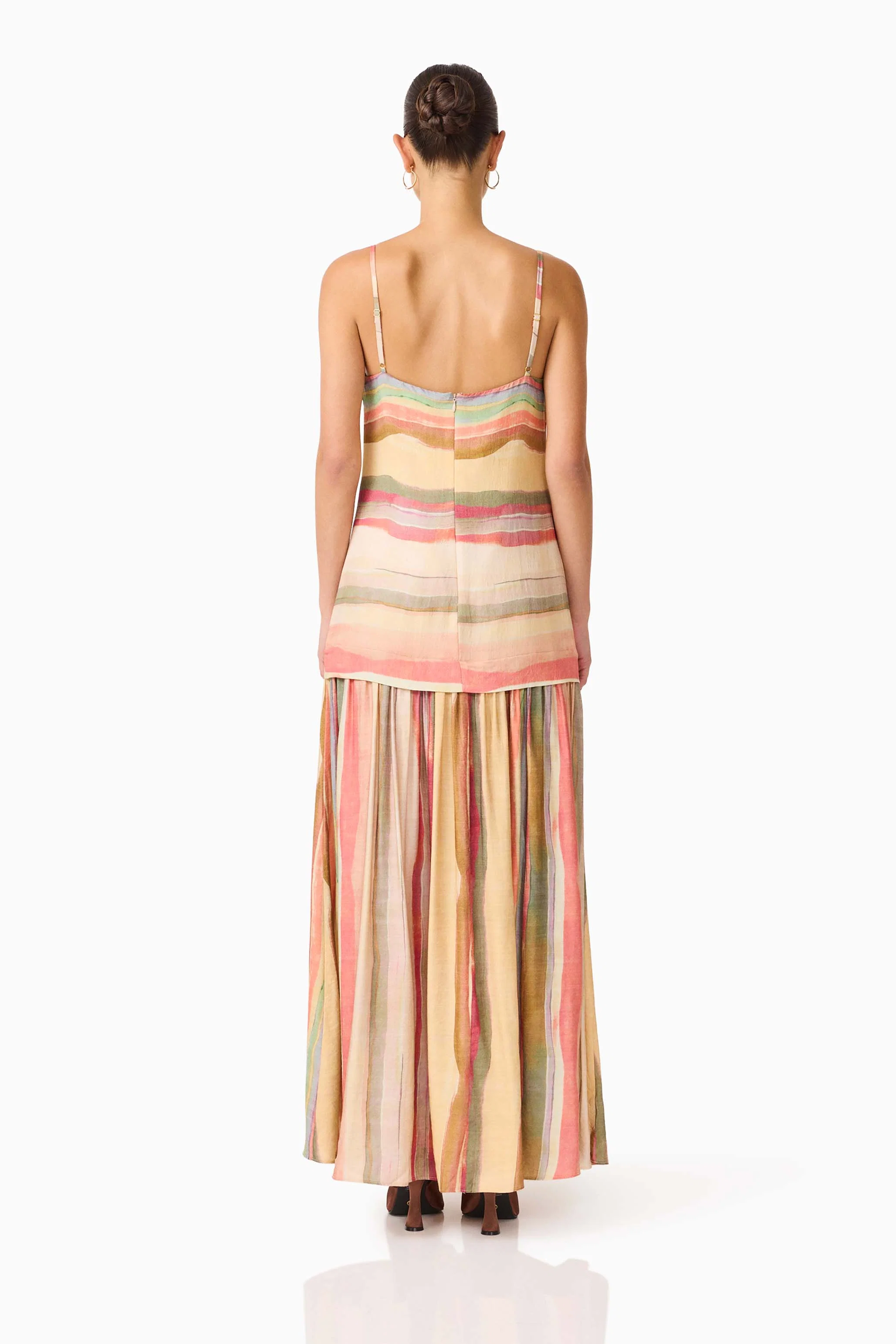 CURAAE Zala Maxi Dress in Striped Multi