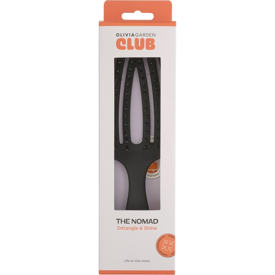 Olivia Garden Club THE NOMAD Detangling & Shine Fingerbrush​ Black