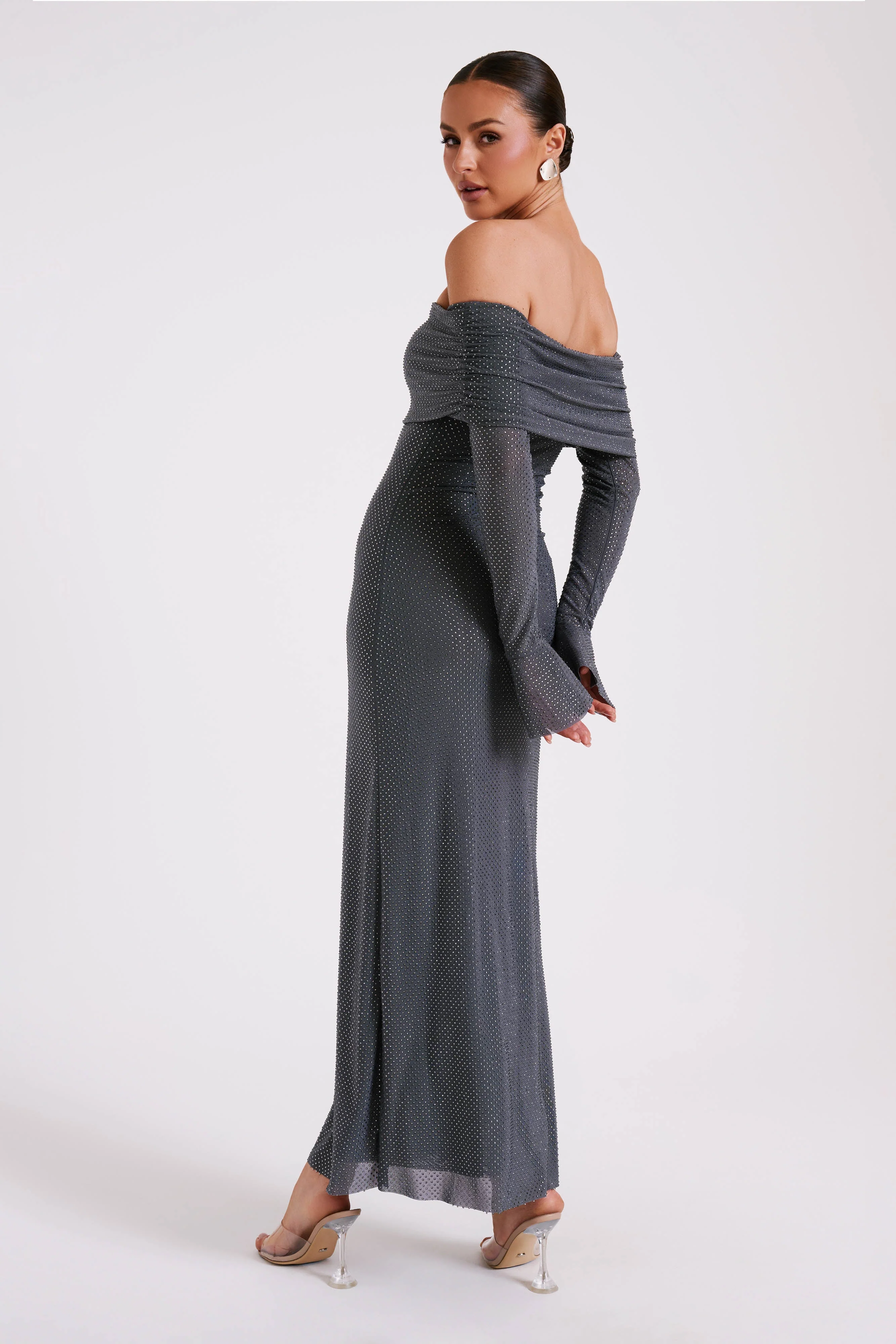 Marcel-Square-Diamante-Maxi-Dress-Gunmetal