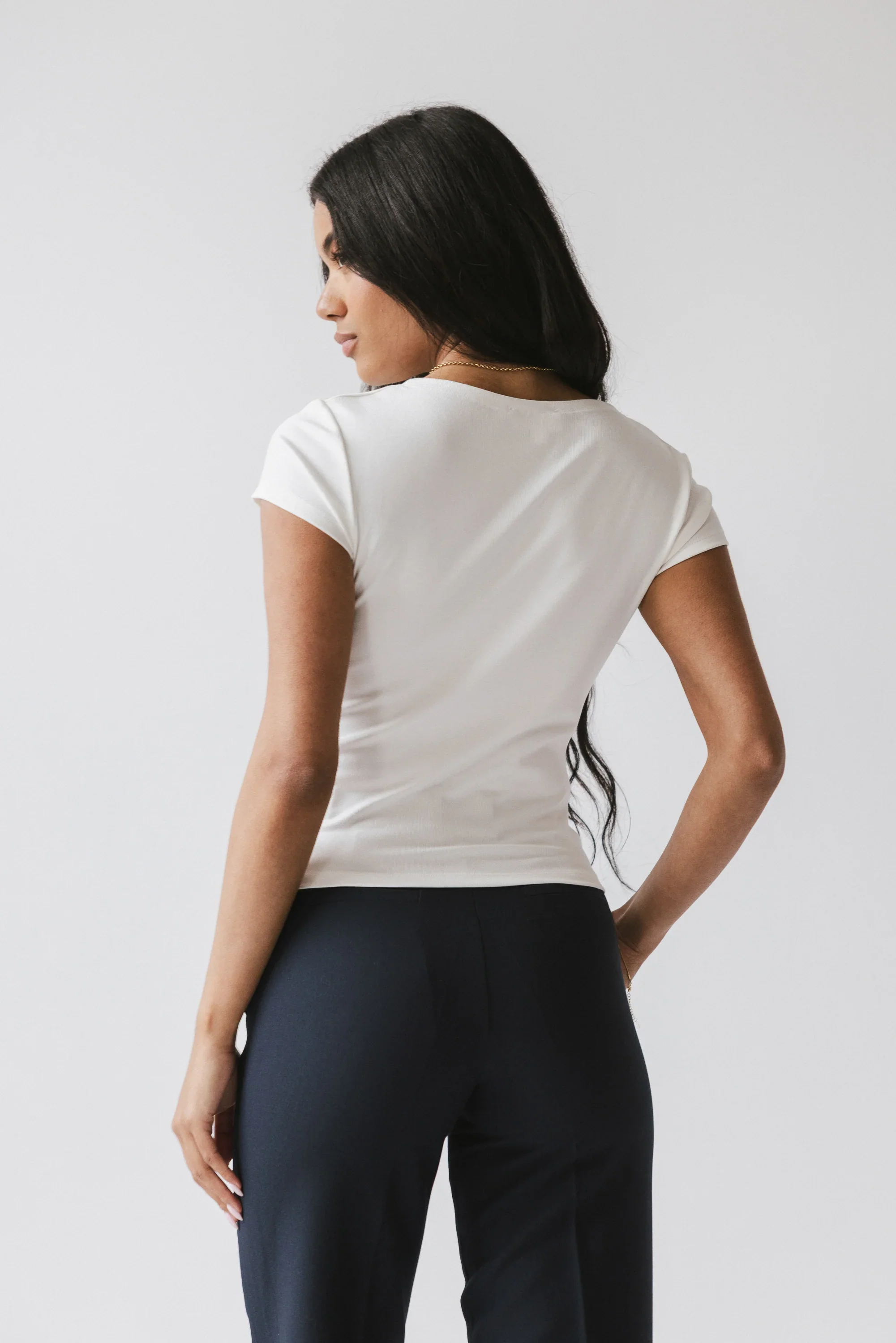 Paula Cowl Neck Top in White