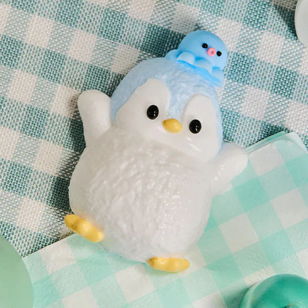 SqueezeSquad Taba Deluxe Premium Silicone Squishies® Fidget Toy - Blue Penguin