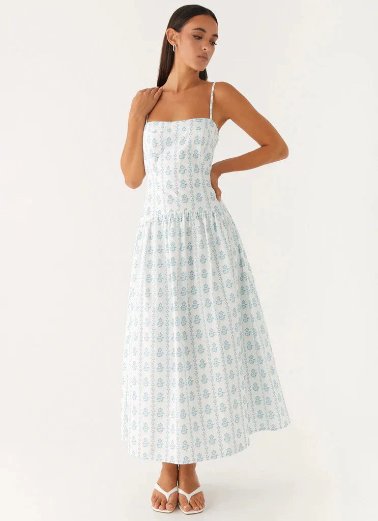 Amelie Midi Dress - Sweet Daydream Print - luluinthesky