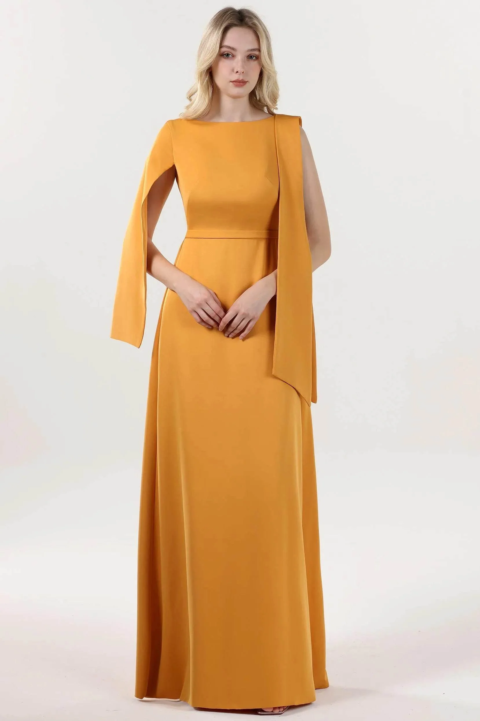 A-Line Maxi Stretch Crepe Formal Dress CS0586