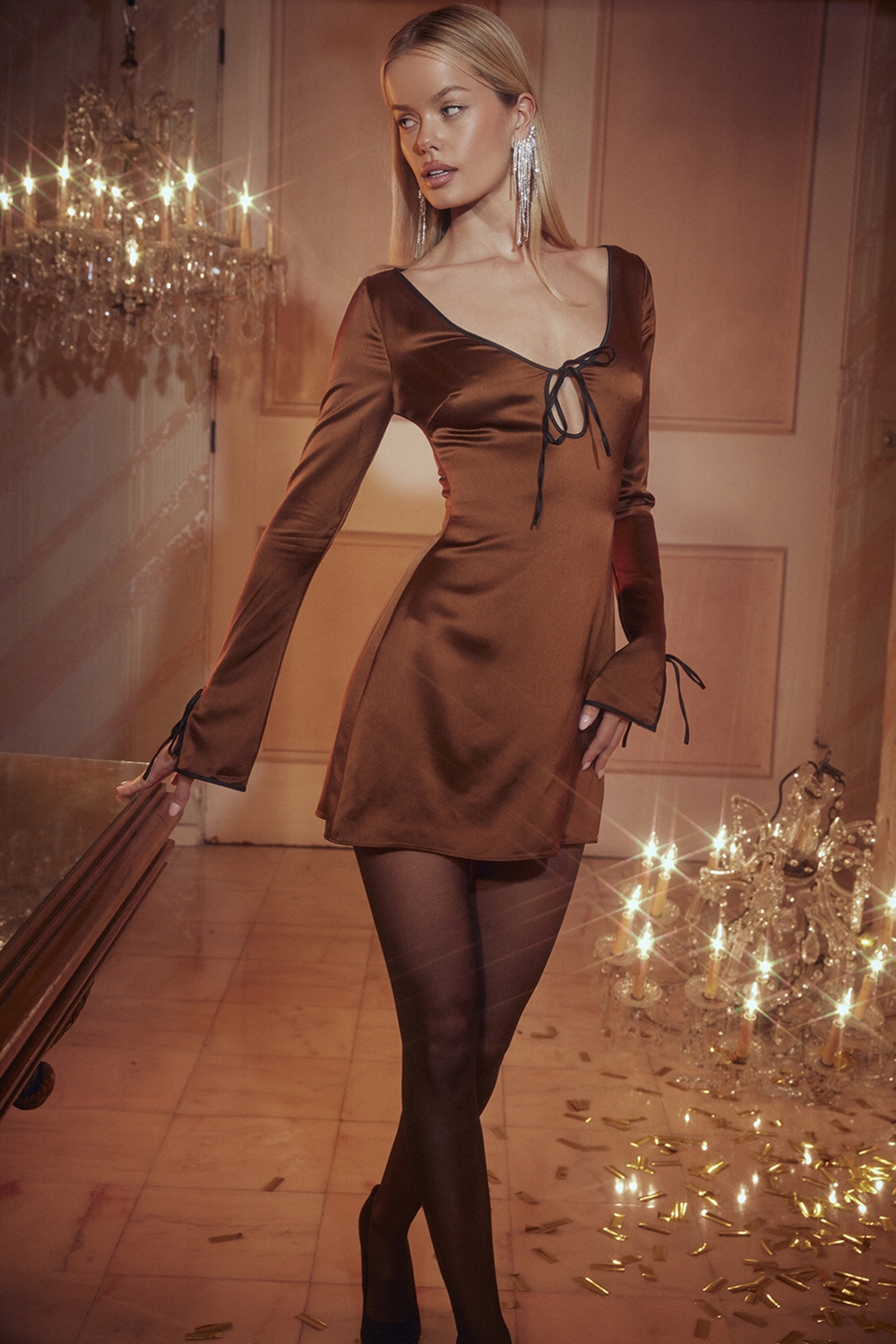 Copper Satin Mini Dress