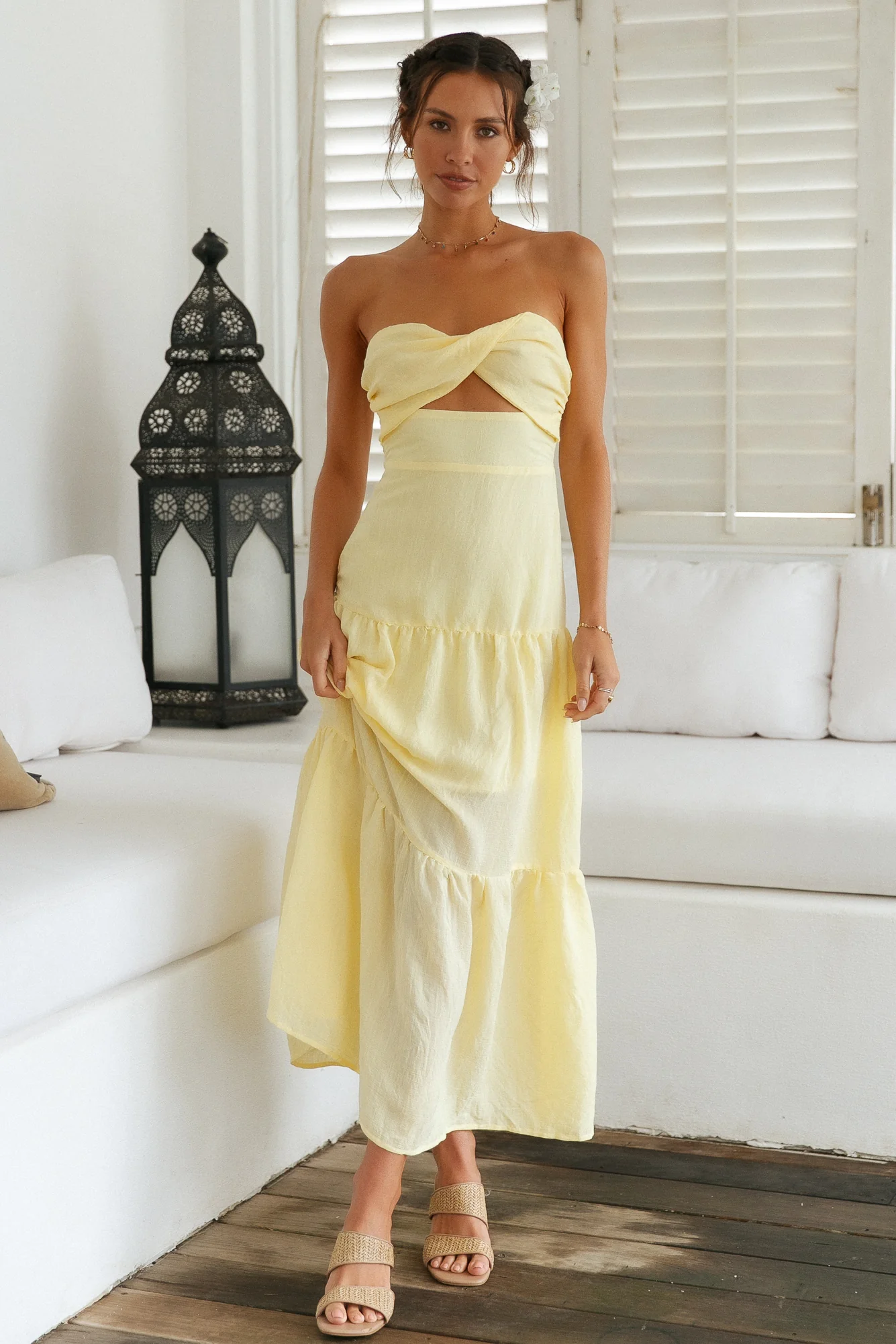 Free Falling Maxi Dress Yellow - luluinthesky