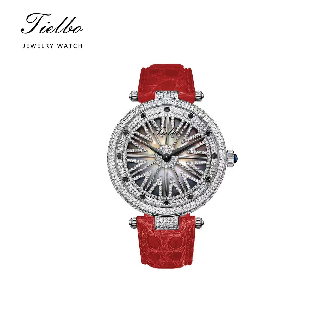 Fortune Flow Watch – Rotating Dial, Iced-Out, 42mm T127L