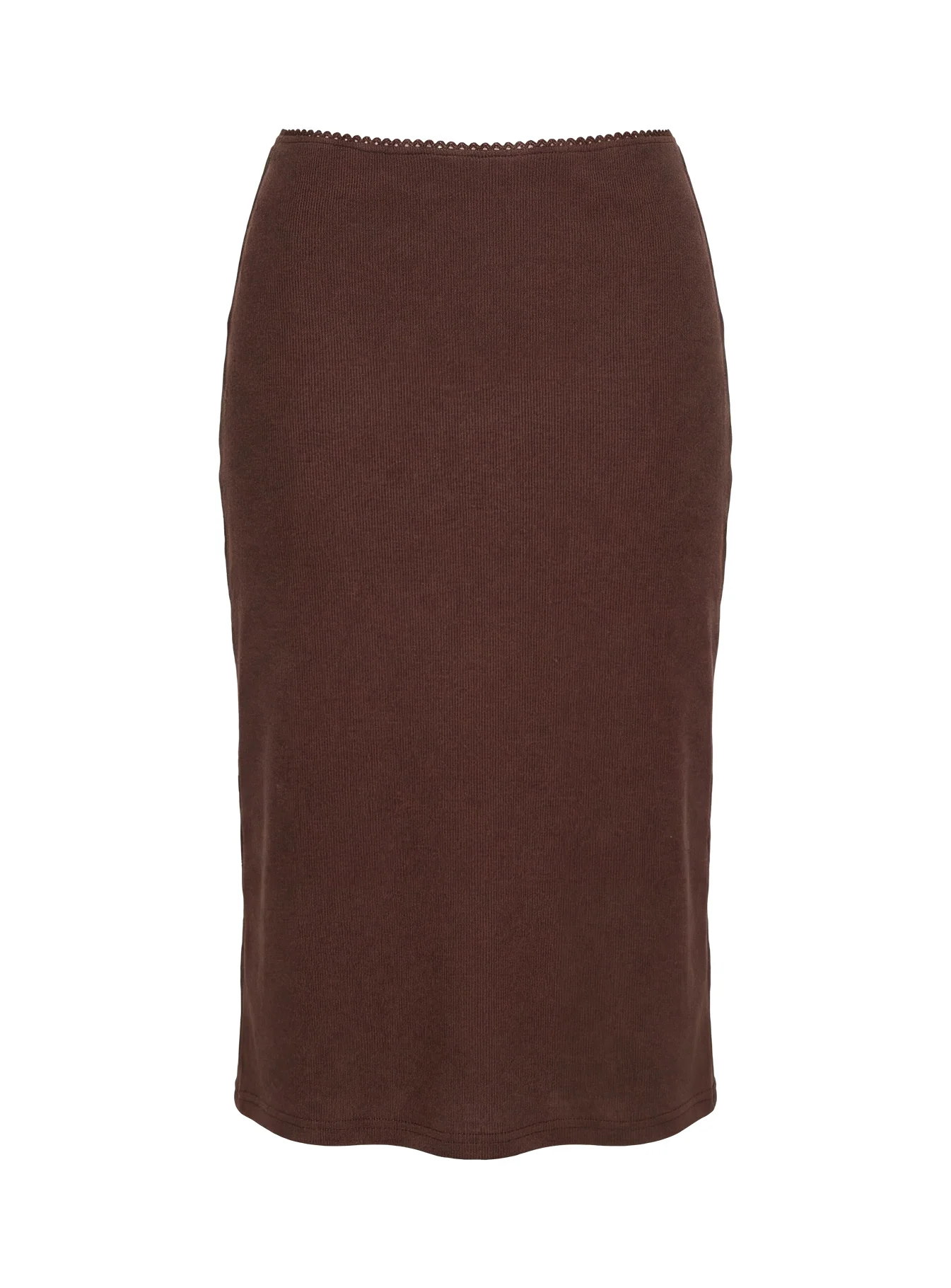 Baseline Rib Midi Skirt Chocolate