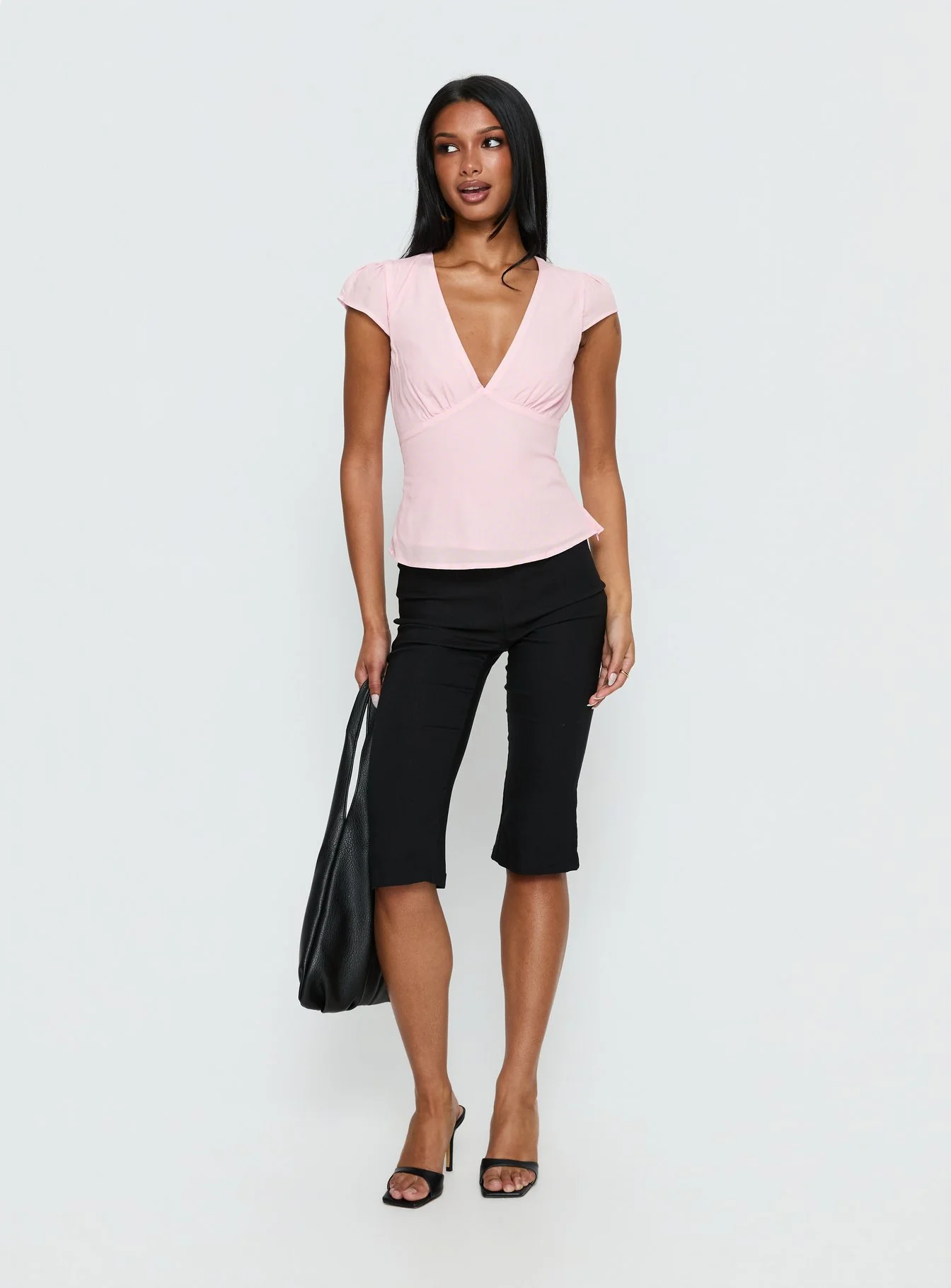 Dalanna Cap Sleeve Top Pink / Lemon Polka