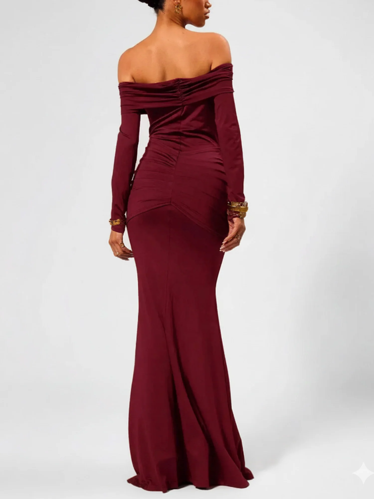 Red Sleek Maxi Dress Evening Poise