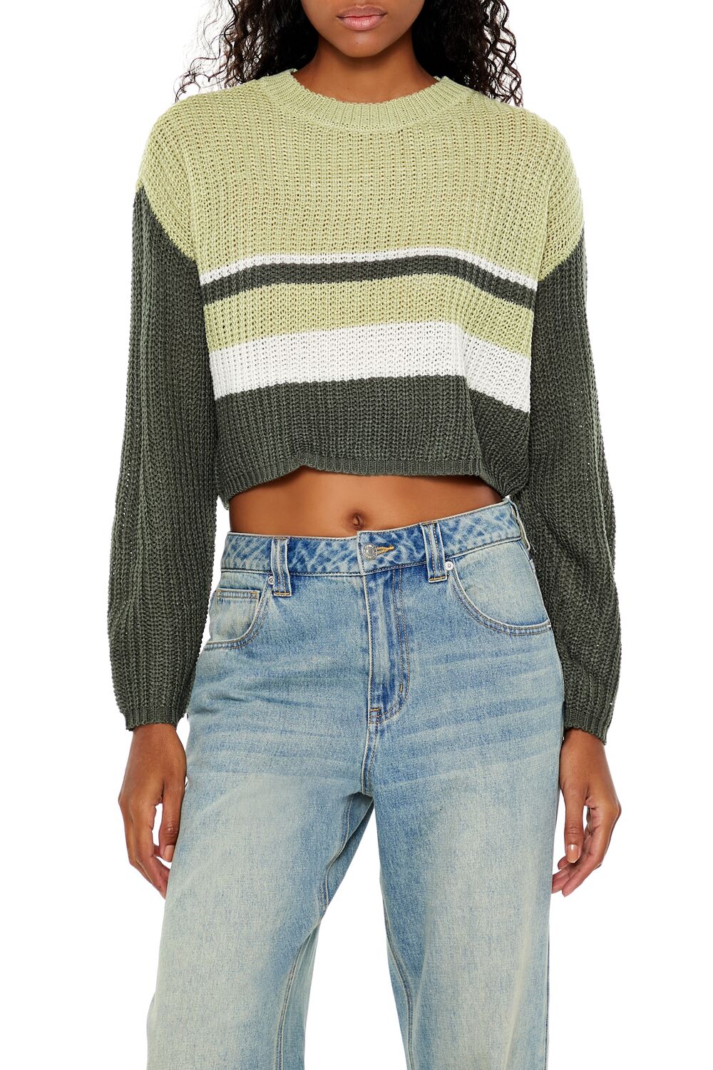Colorblock Cropped Sweater