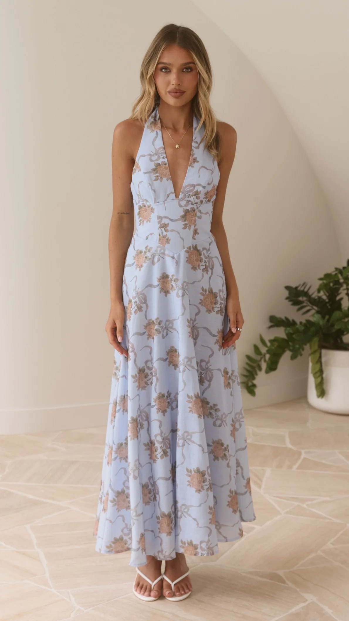 Skye Maxi Dress - Vintage Blue Floral