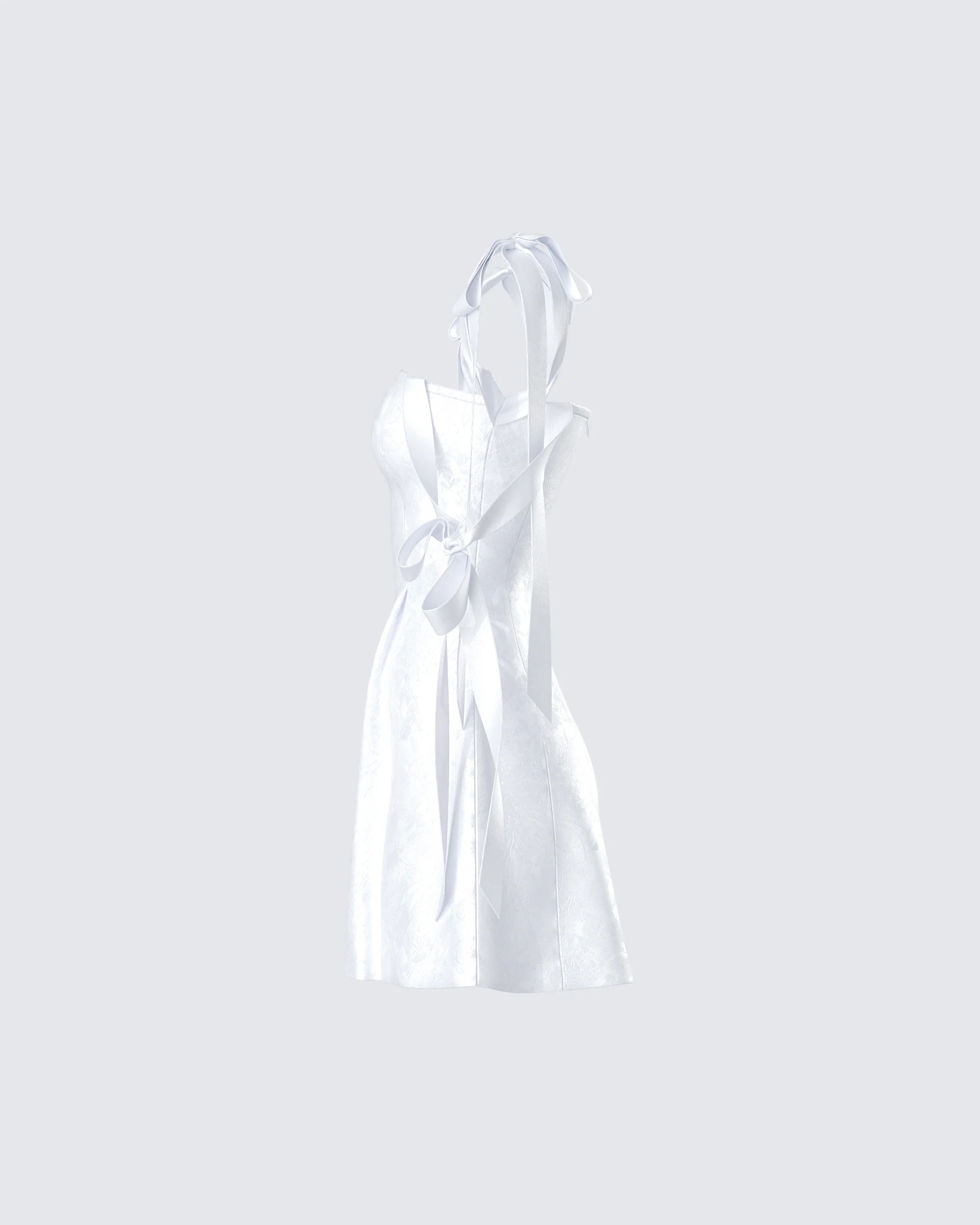 Valeria White Satin Mini Dress