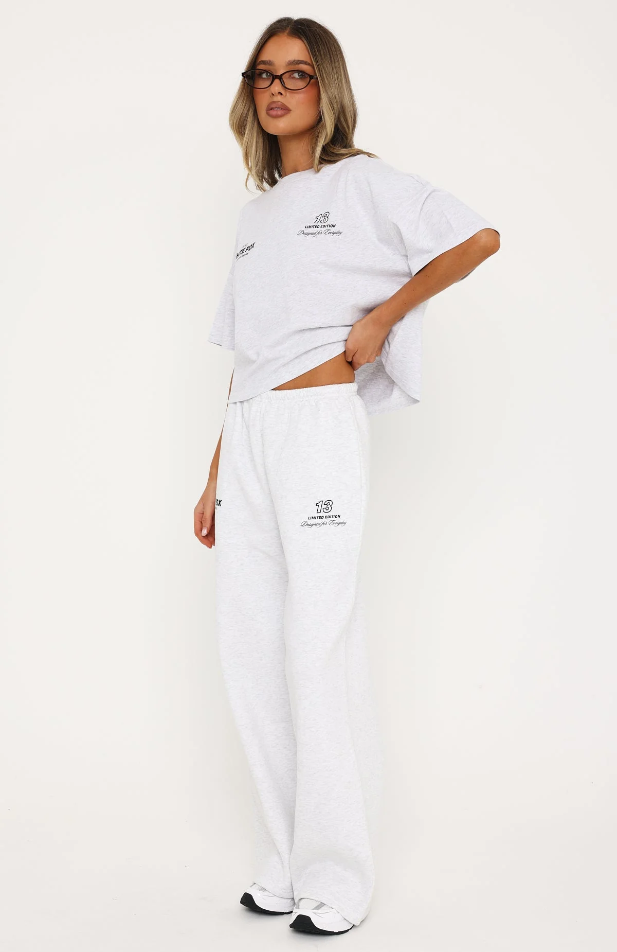 Never Missed Wide Leg Sweatpants Grey Marle