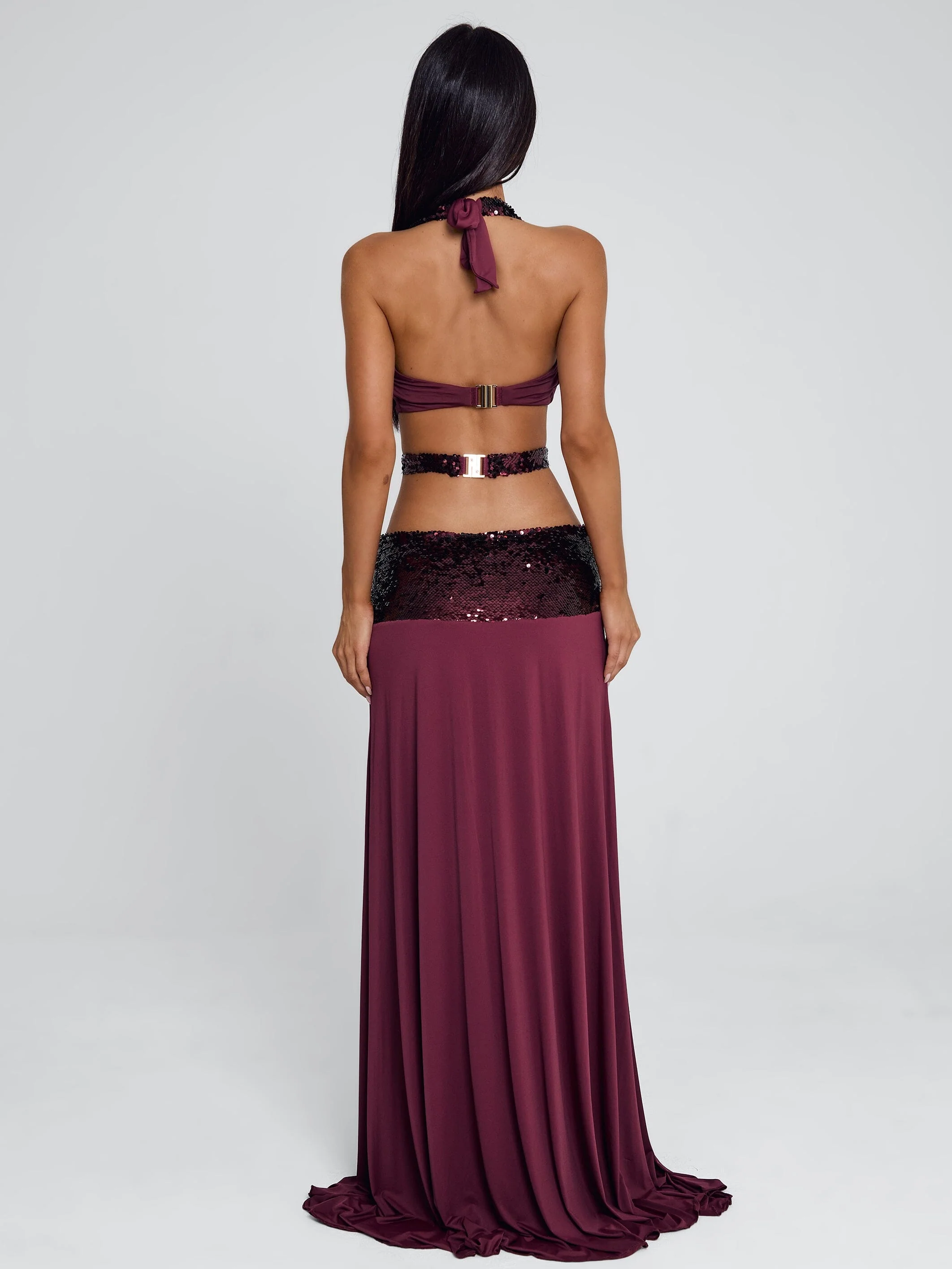 Aluna Maxi Skirt Burgundy