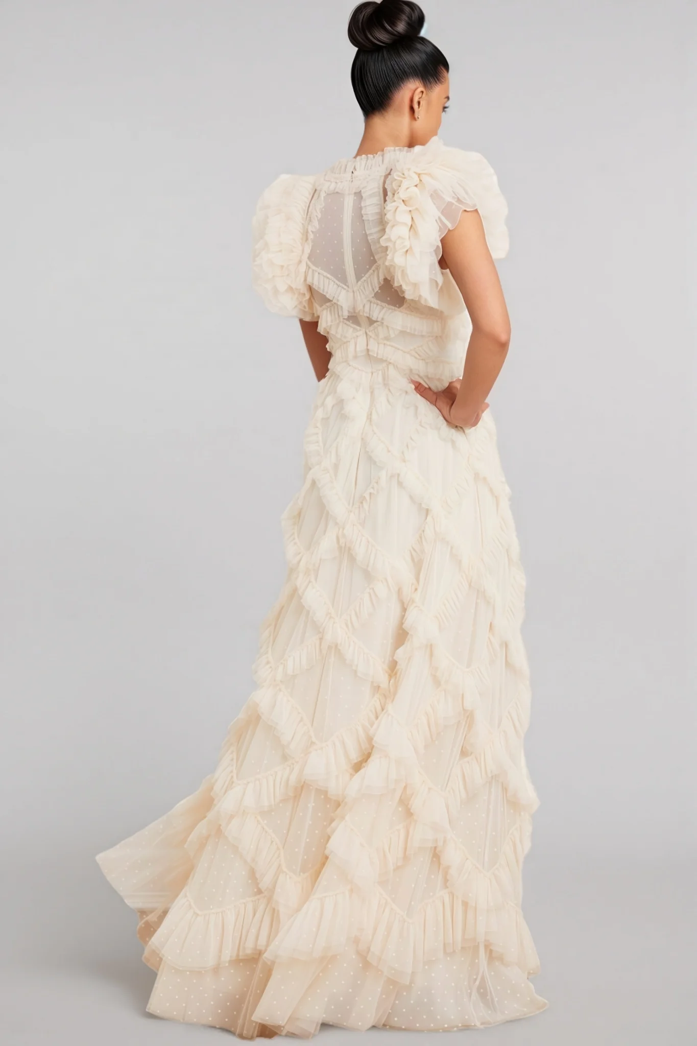Miro Ruffle Mesh Maxi Dress