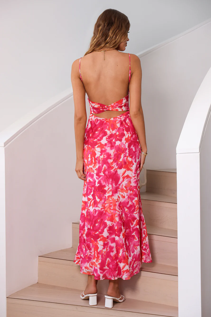 Peony Pillow Maxi Dress Pink