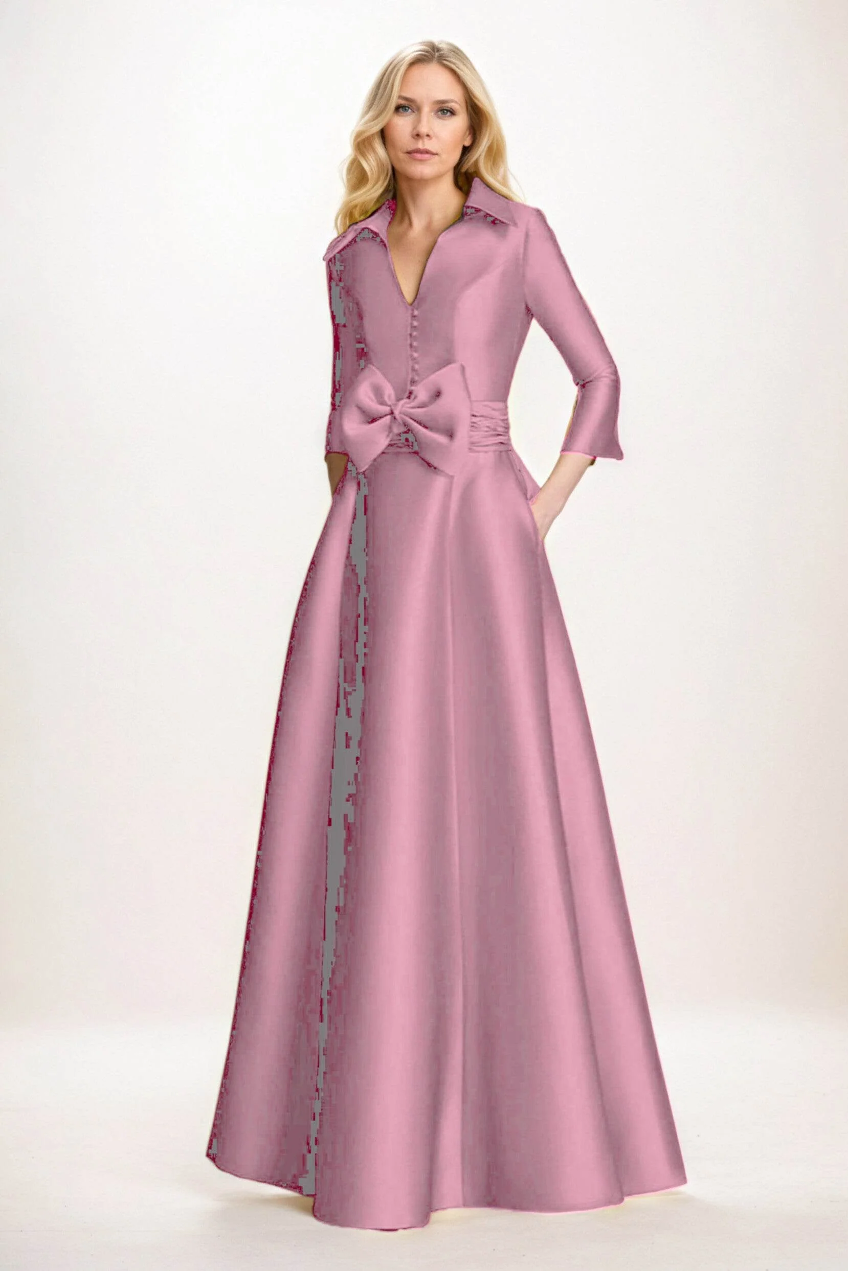 A-Line Maxi Satin Mother of the Bride Dresses CM0402