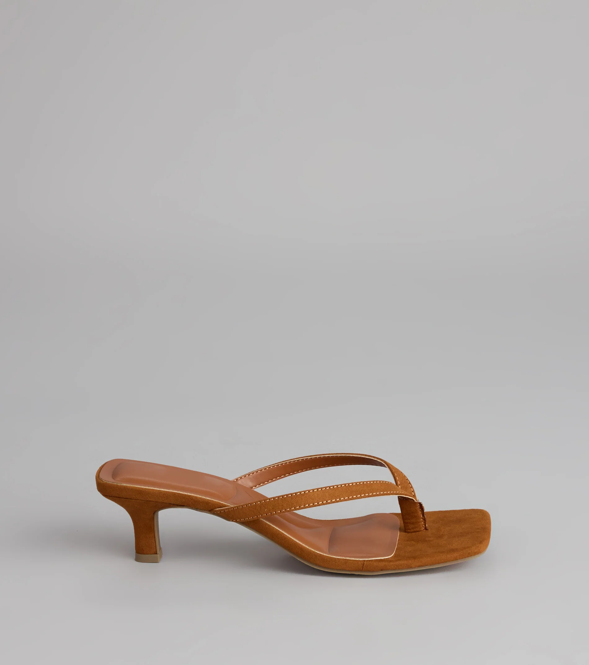 Feeling Chic Thong Square Toe Heels