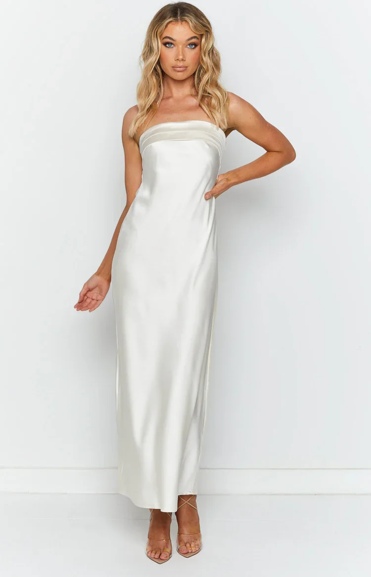 Maiah White Maxi Dress