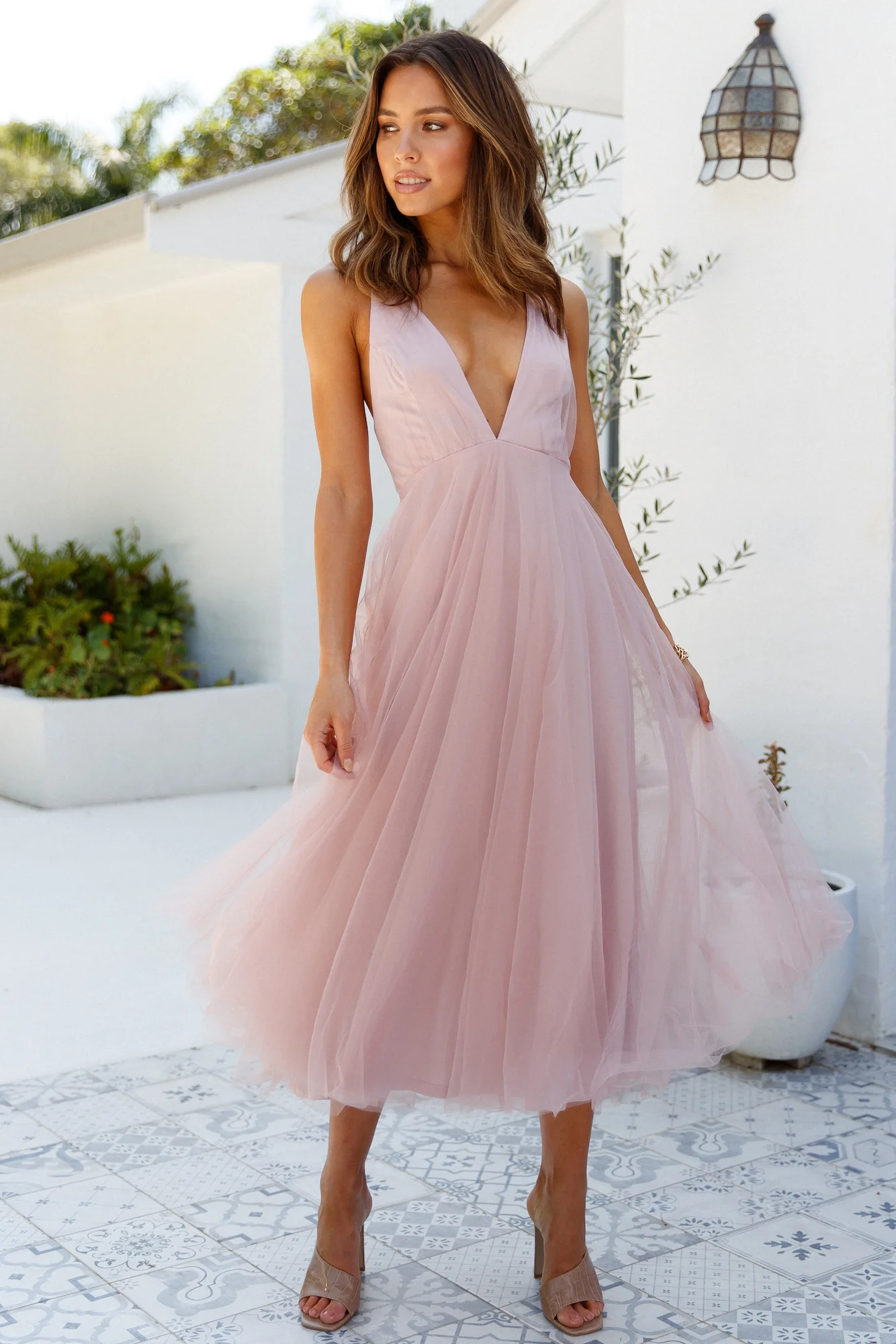 Kiss The Girl Midi Dress Blush