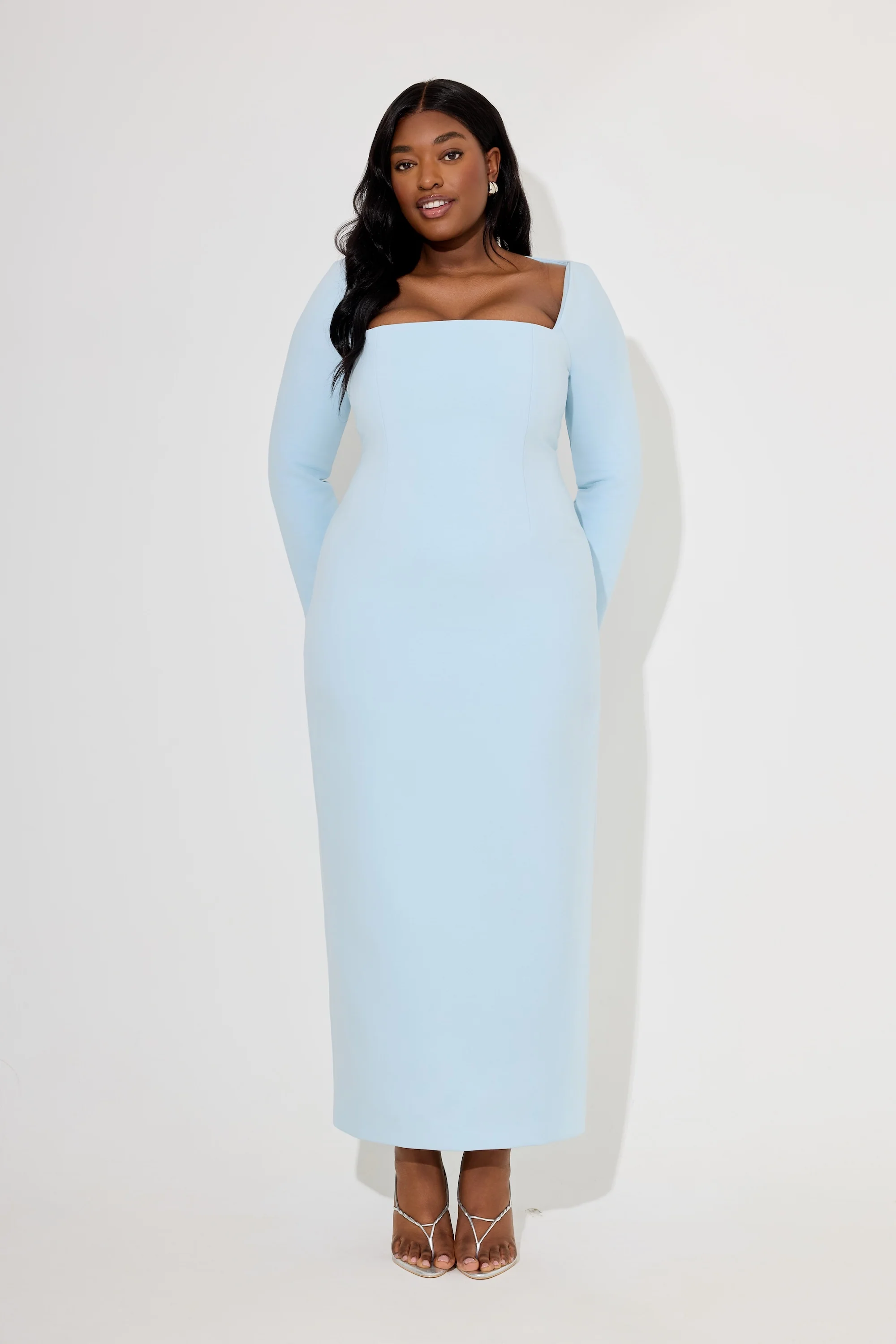 Framed Neckline Maxi Dress
