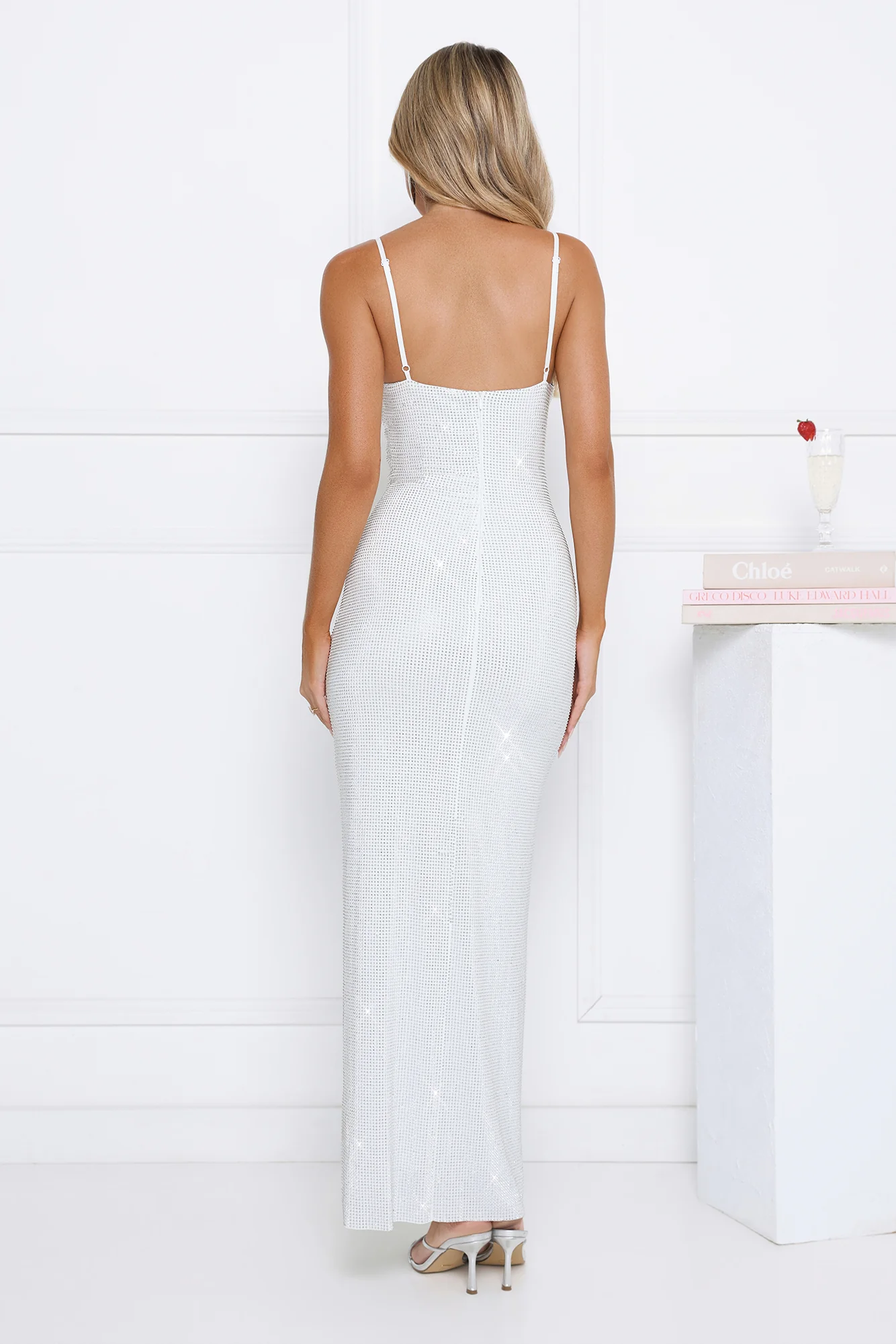 LUXE Diamond Diaries Maxi Dress White - luluinthesky
