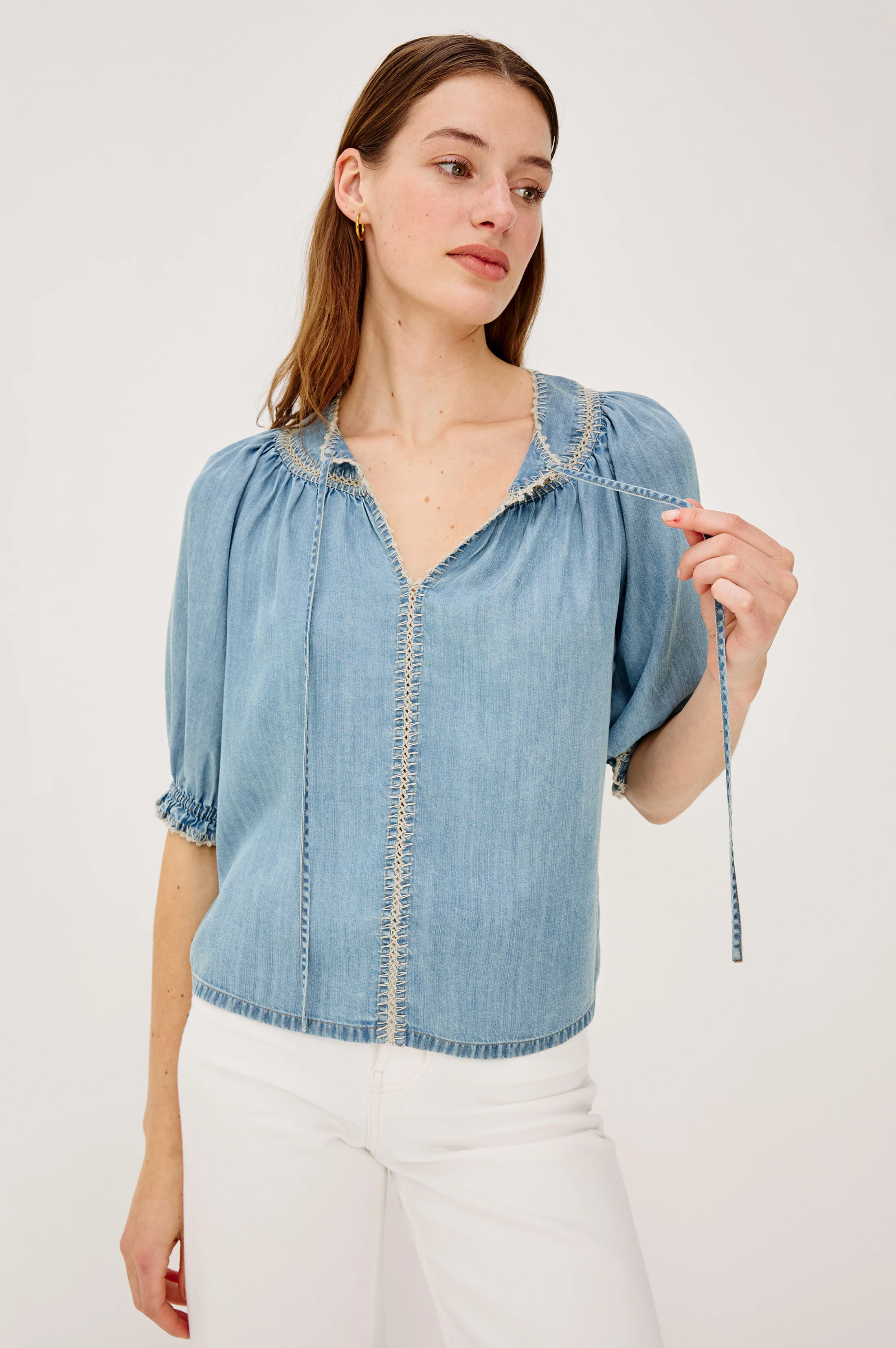Belina Top - Washed Blue