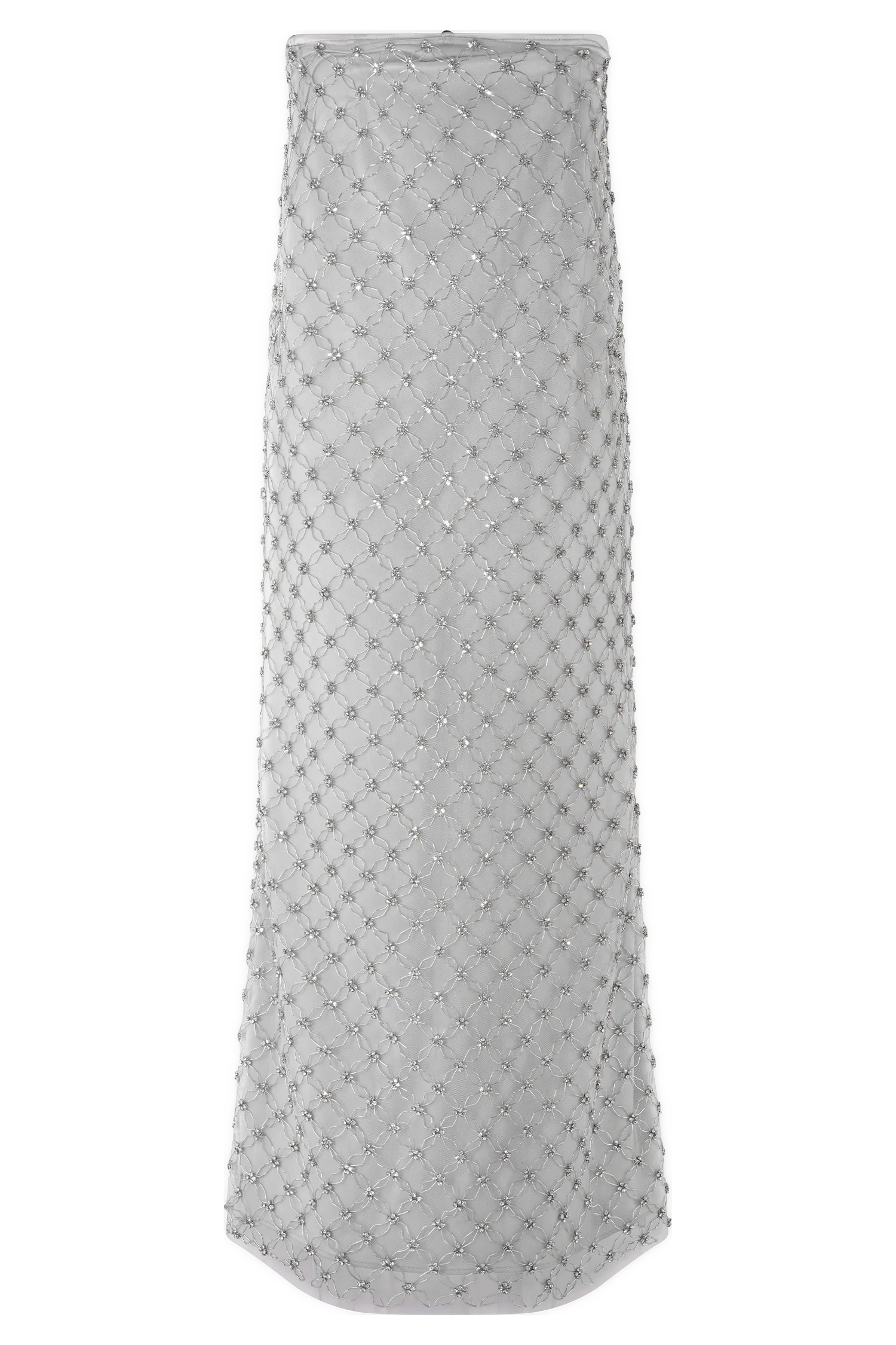 Zuri Hand Beaded Embellished Maxi Skirt - Silver