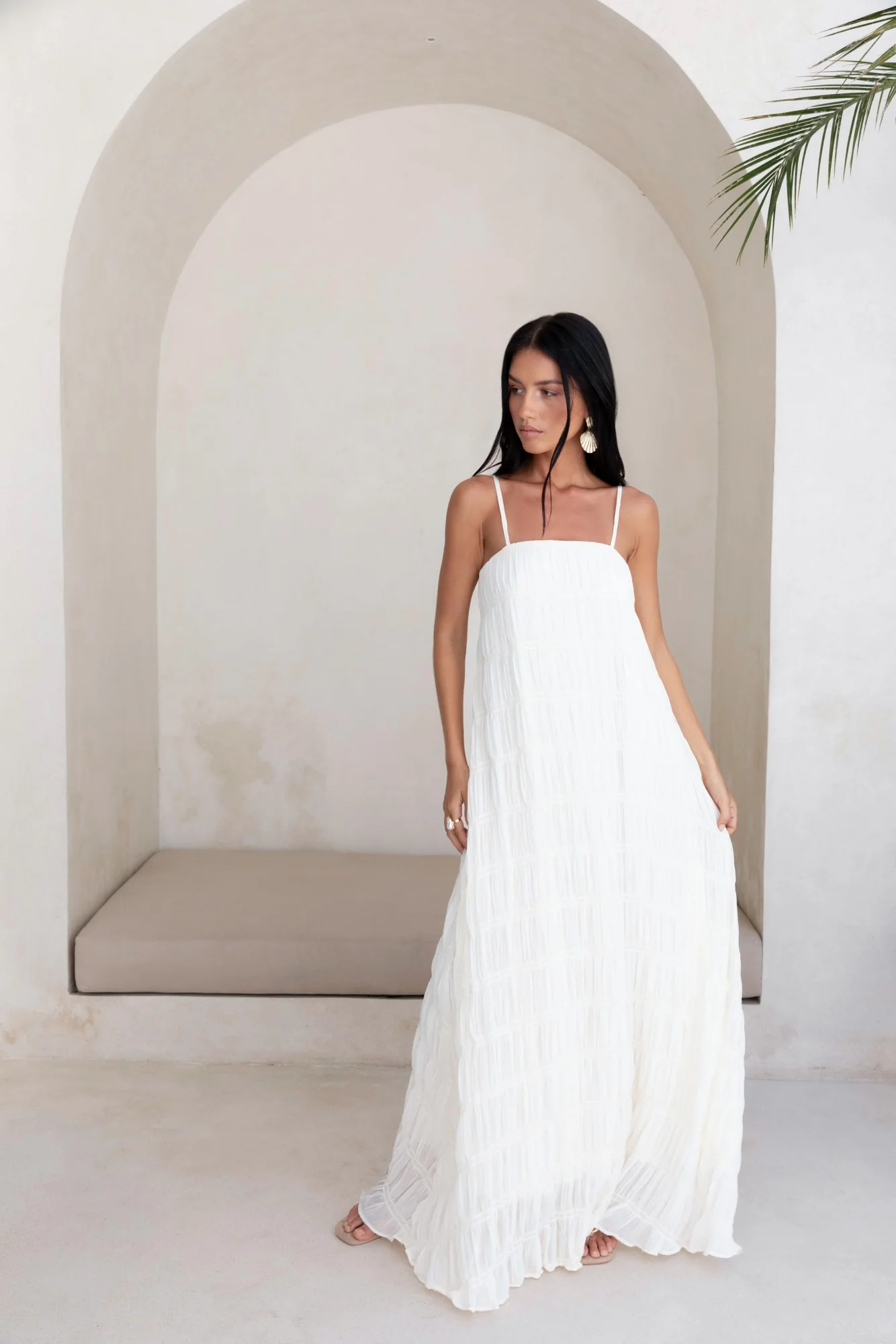 Louisiana Maxi Dress Shell - luluinthesky