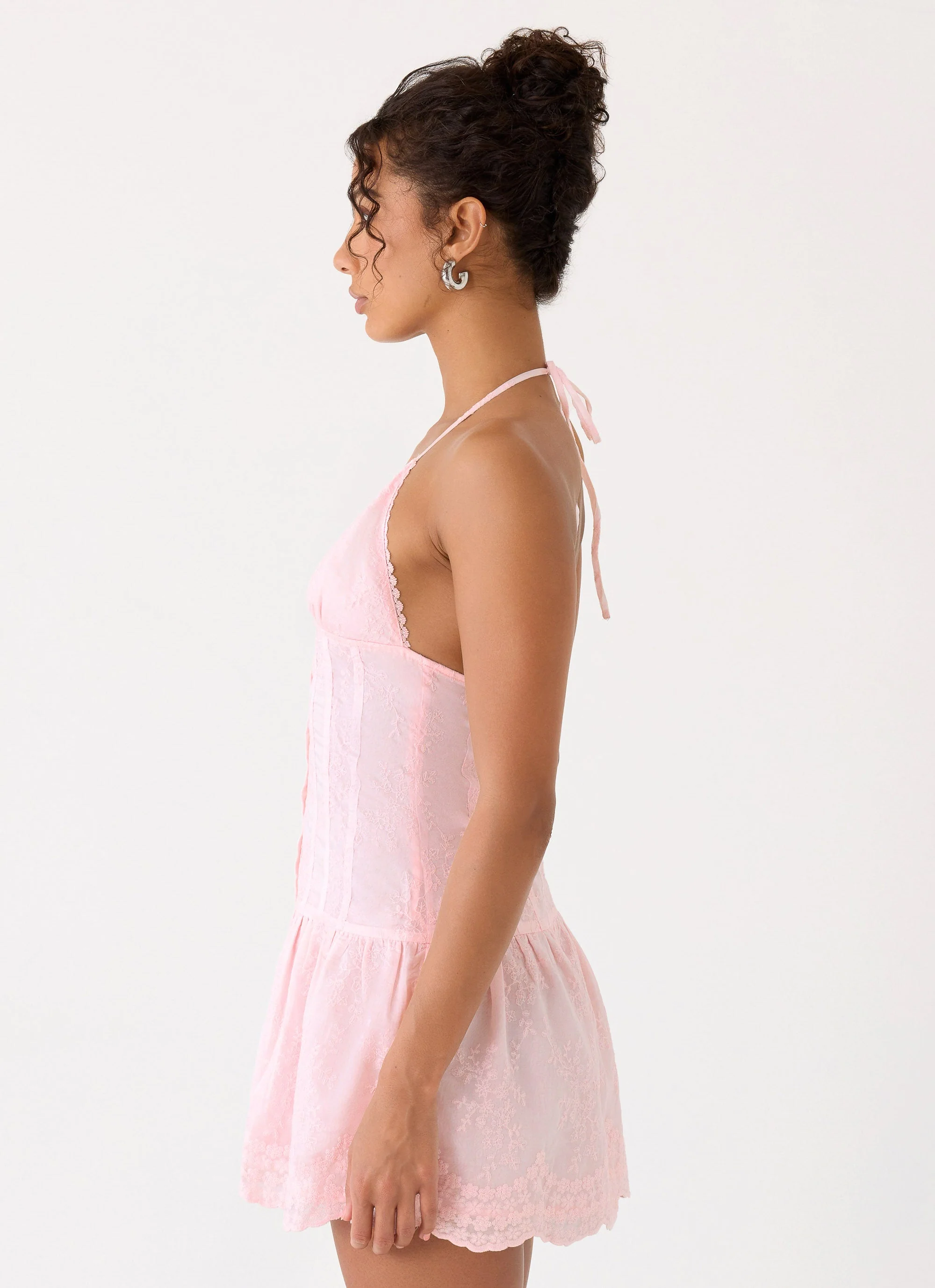 Non Stop Halter Mini Dress - Pink - luluinthesky