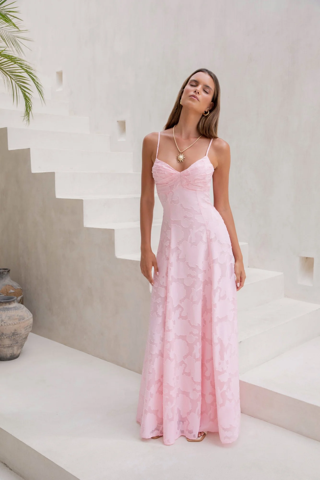 Lost In The Skies Maxi Dress Pink - luluinthesky